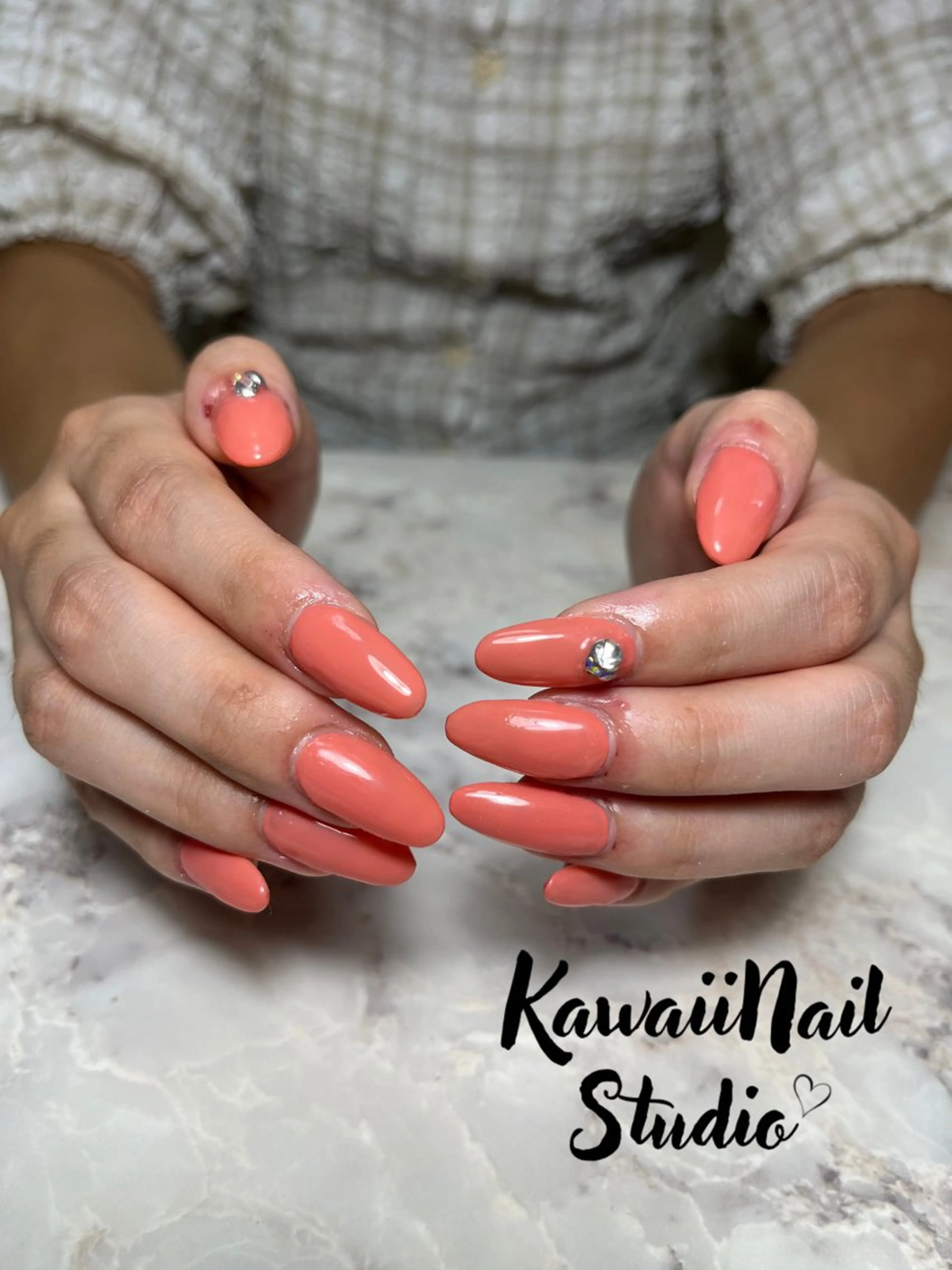 チップでの長さ出し10本💅＋ワンカラーの写真