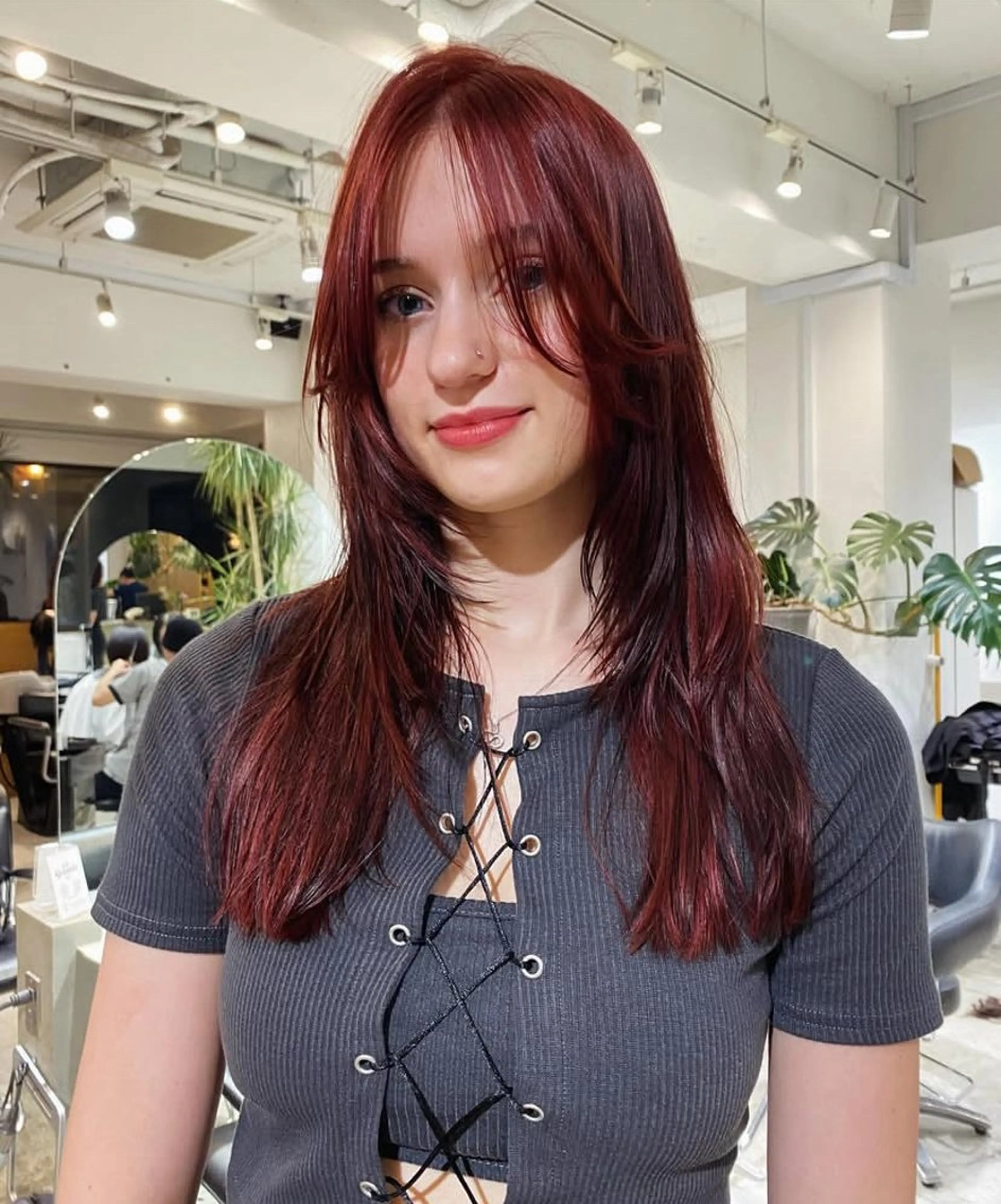 カラー レッドカラー カット ヘアカラー トリートメント P.S.Gemmie所属・スプリング/スパイラ ル/パーマ/きららのヘアスタイル