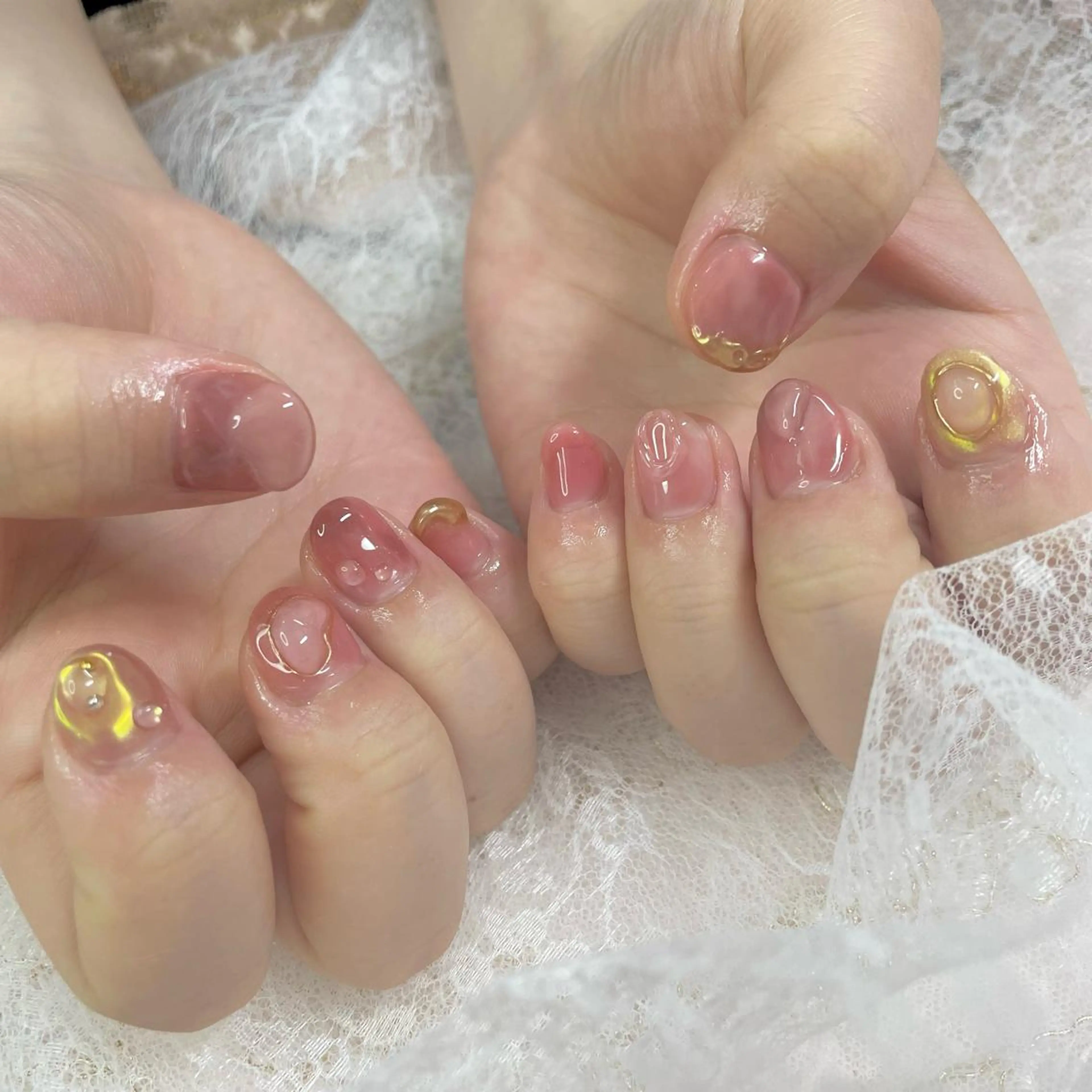 ネイル ジェルネイル ニュアンスネイル ぷっくりネイル J terrace Nailのネイルデザイン