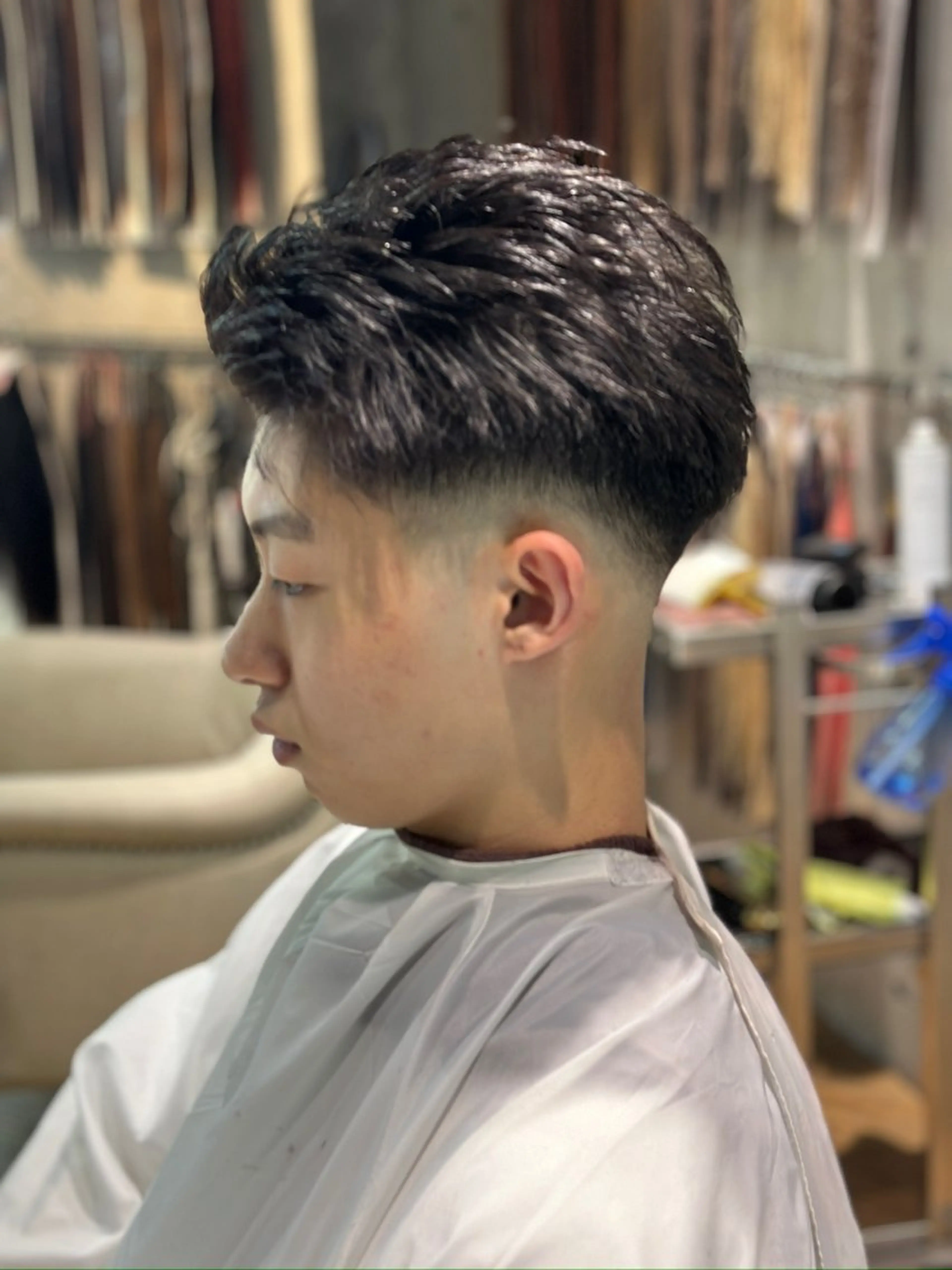 ショート メンズ オールバック フェードカット スキンフェード カット トリートメント ヘッドスパ 外国人風カラー🔱 YUZUKIのヘアスタイル