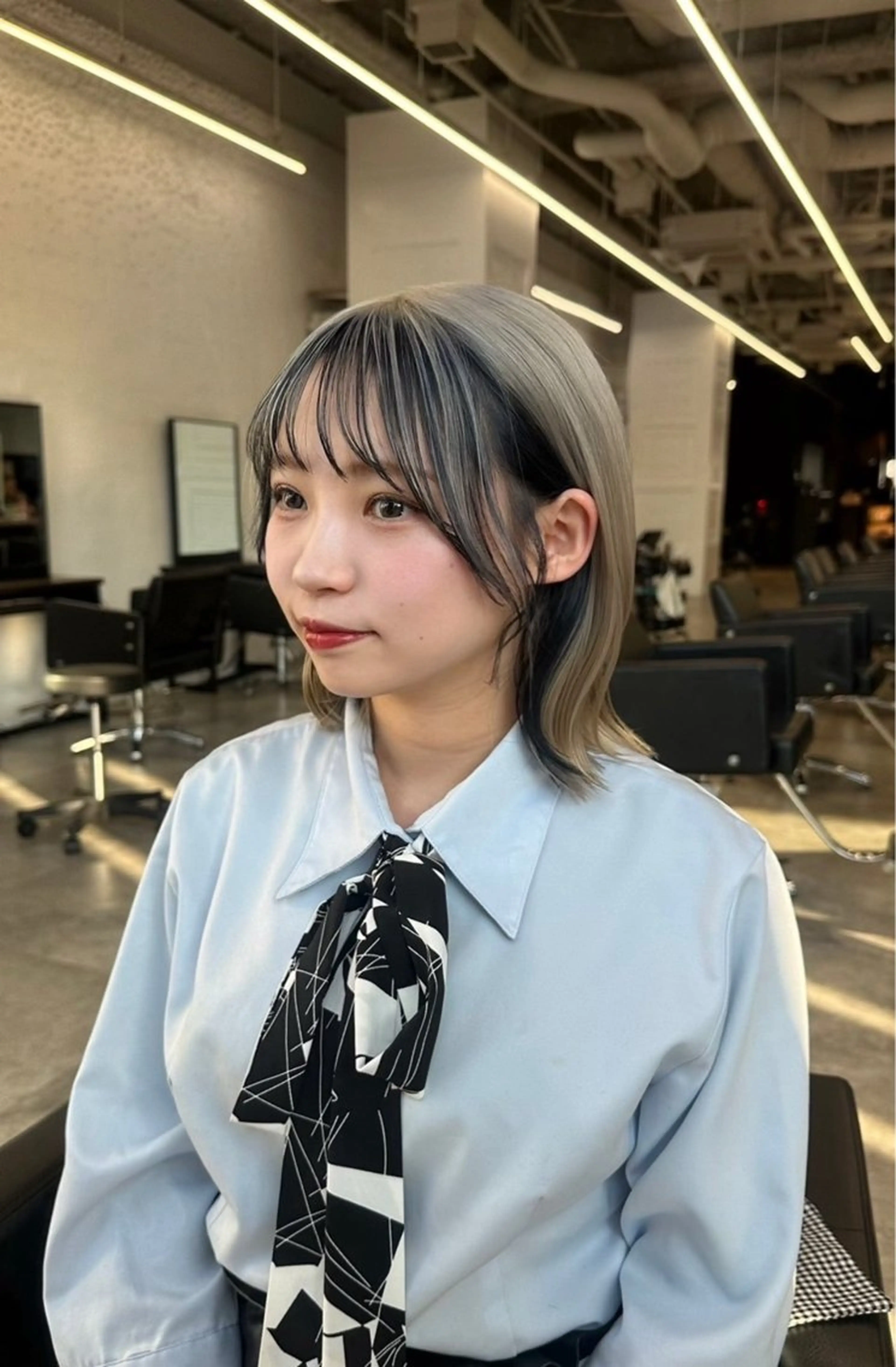 ミディアム カラー レイヤー/ボブ/透明 感カラー/nayuのヘアスタイル