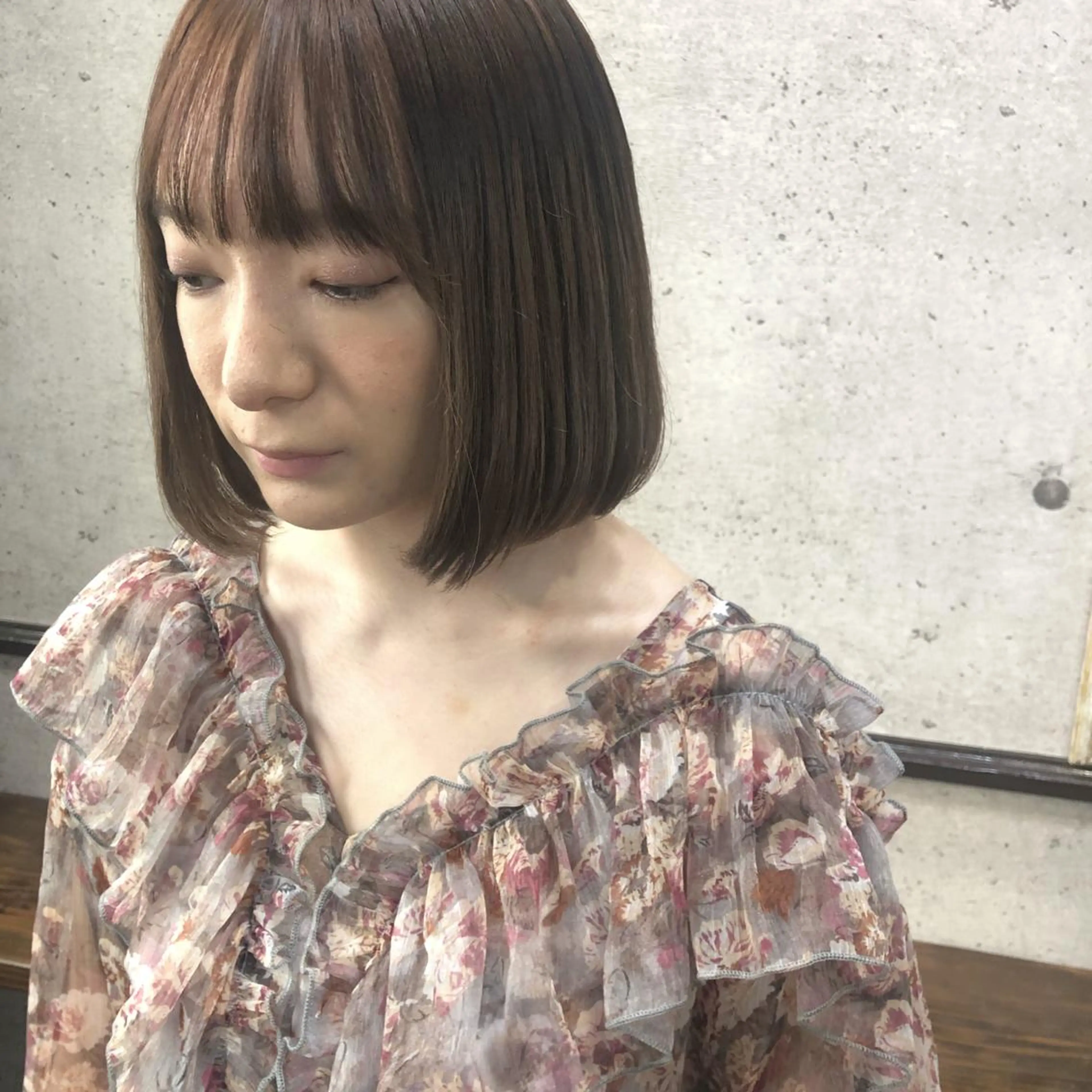 ショート カラー ボブ カット ヘアカラー 江原 彩華のヘアスタイル