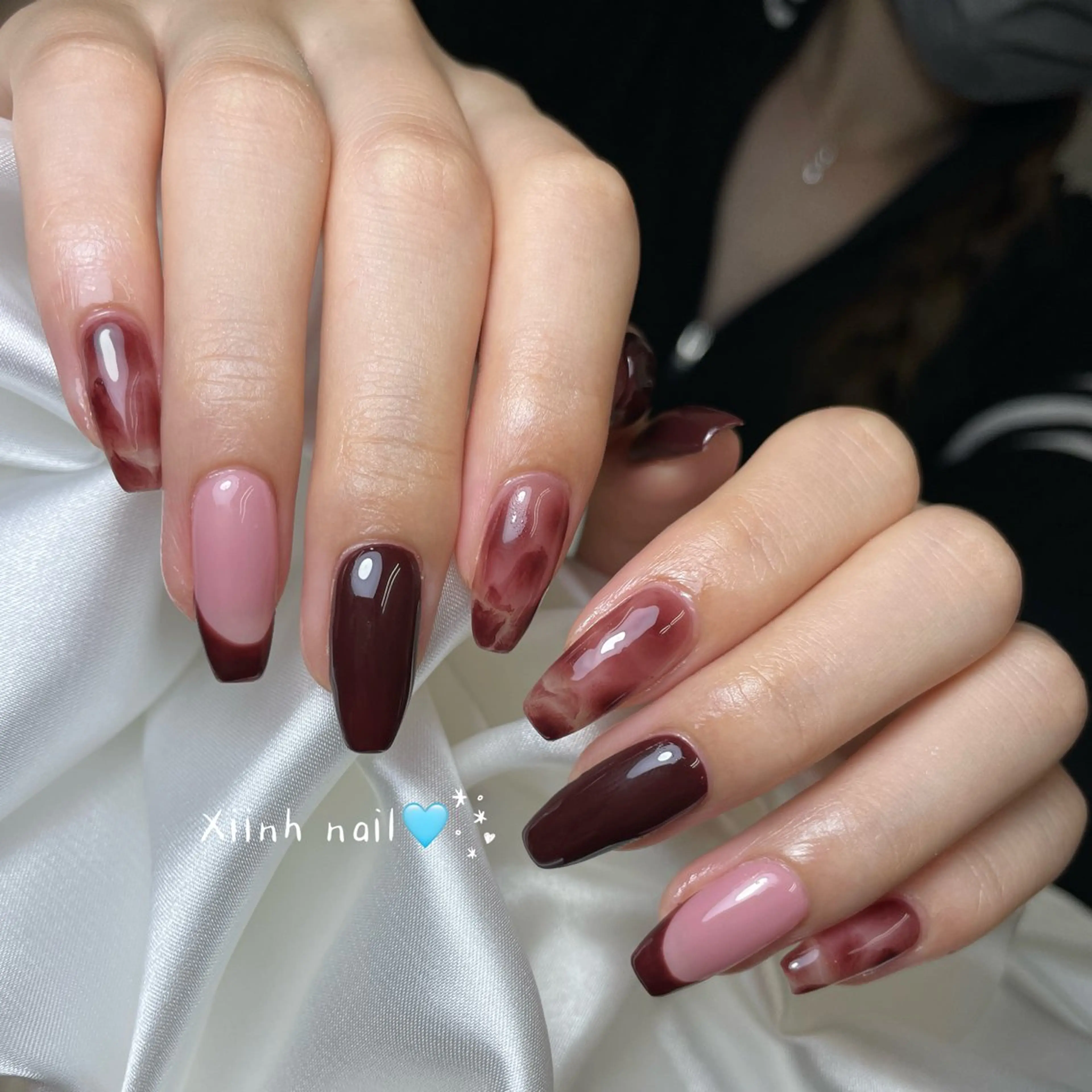 ネイル チークネイル 桜ネイル 長さ出し フットネイル ジェルネイル ハンドネイル 馬詰 にゅんのネイルデザイン