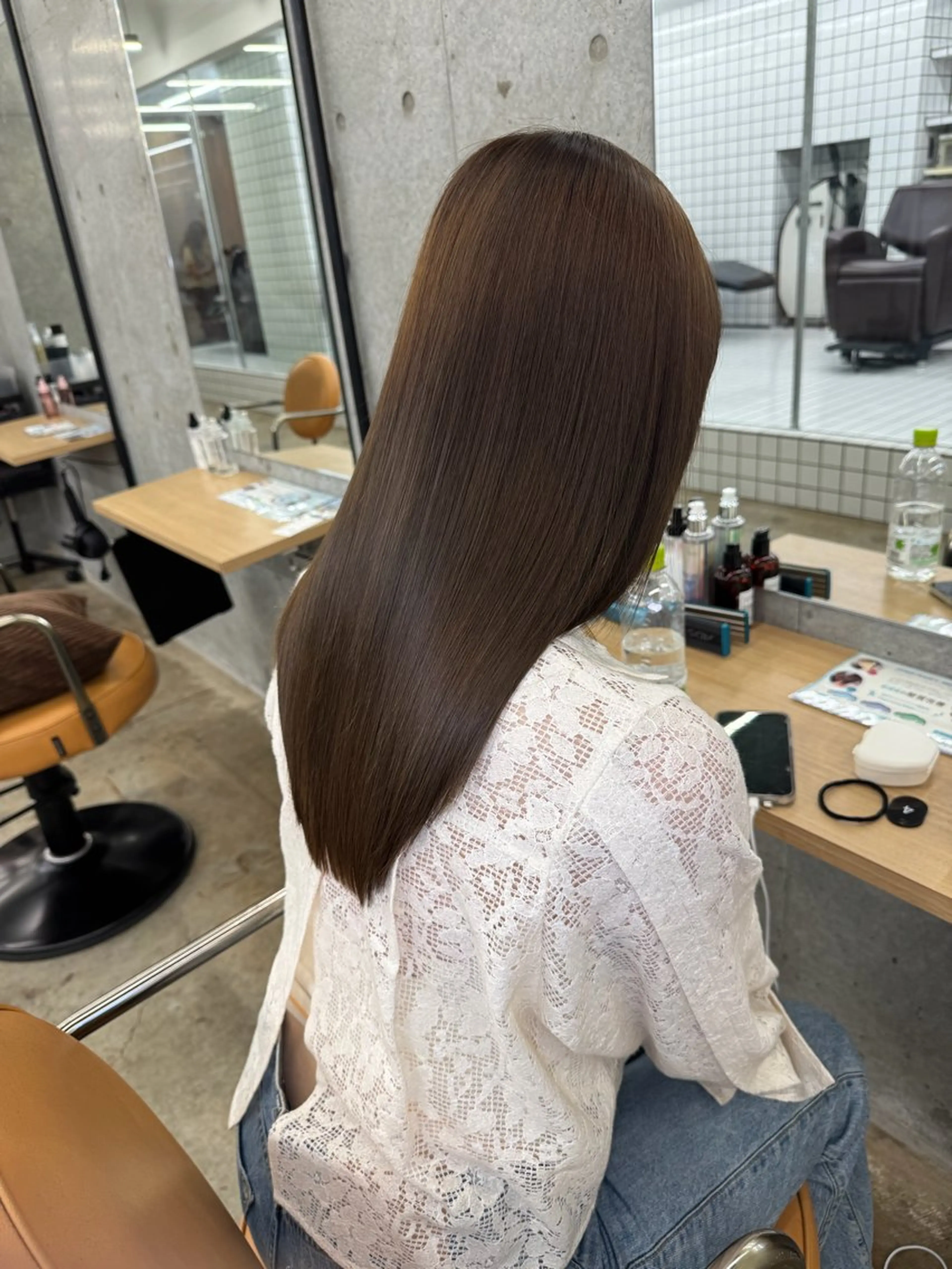 ロング 髪質改善 レイヤーカット 縮毛矯正 トリートメント 縮毛矯正 トリートメント 髪質改善×縮毛矯正× 艶カラー　吉原和磨のヘアスタイル