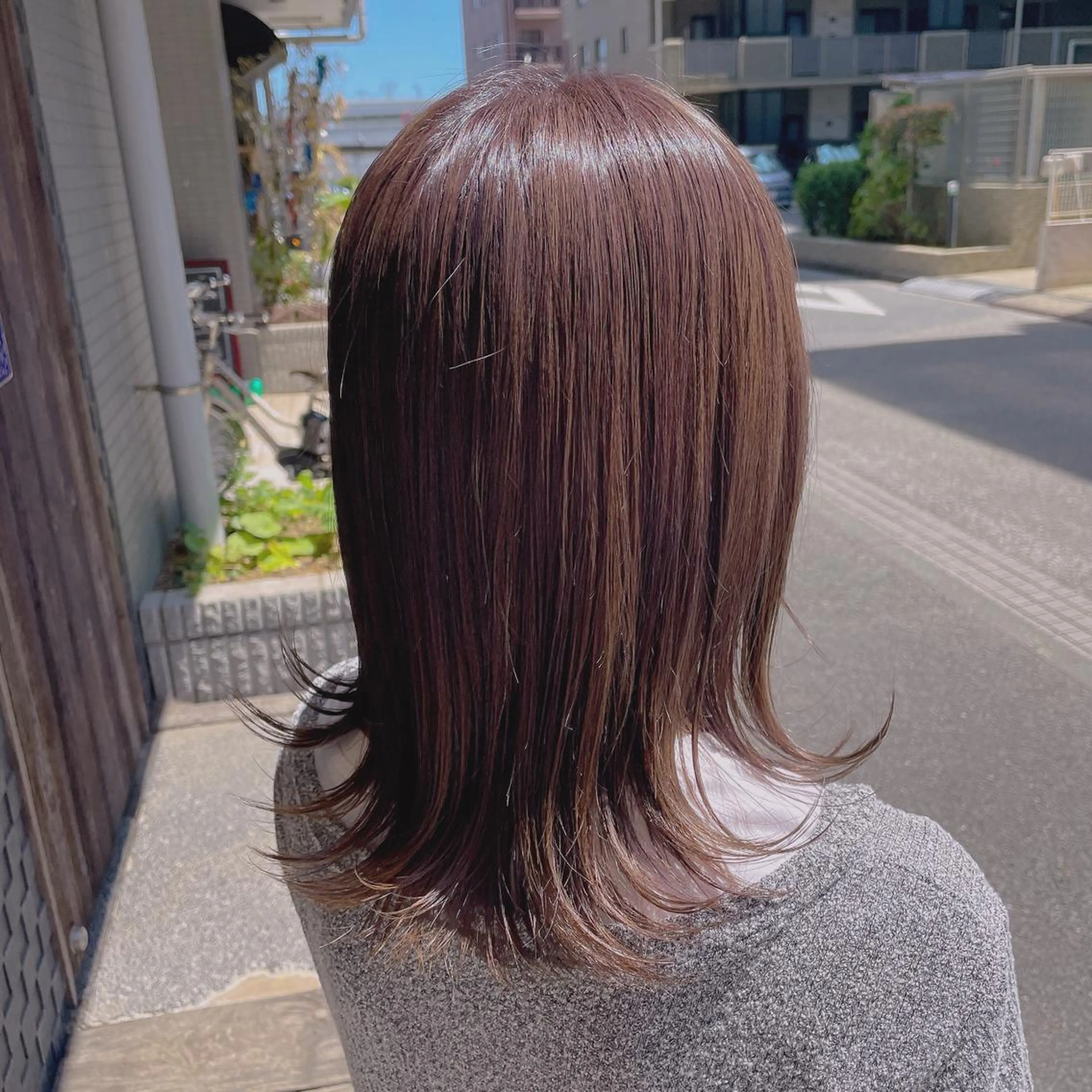 ミディアム ヘアカラー 韓国ヘア/レイヤー 🇰🇷/艶髪/長橋のヘアスタイル