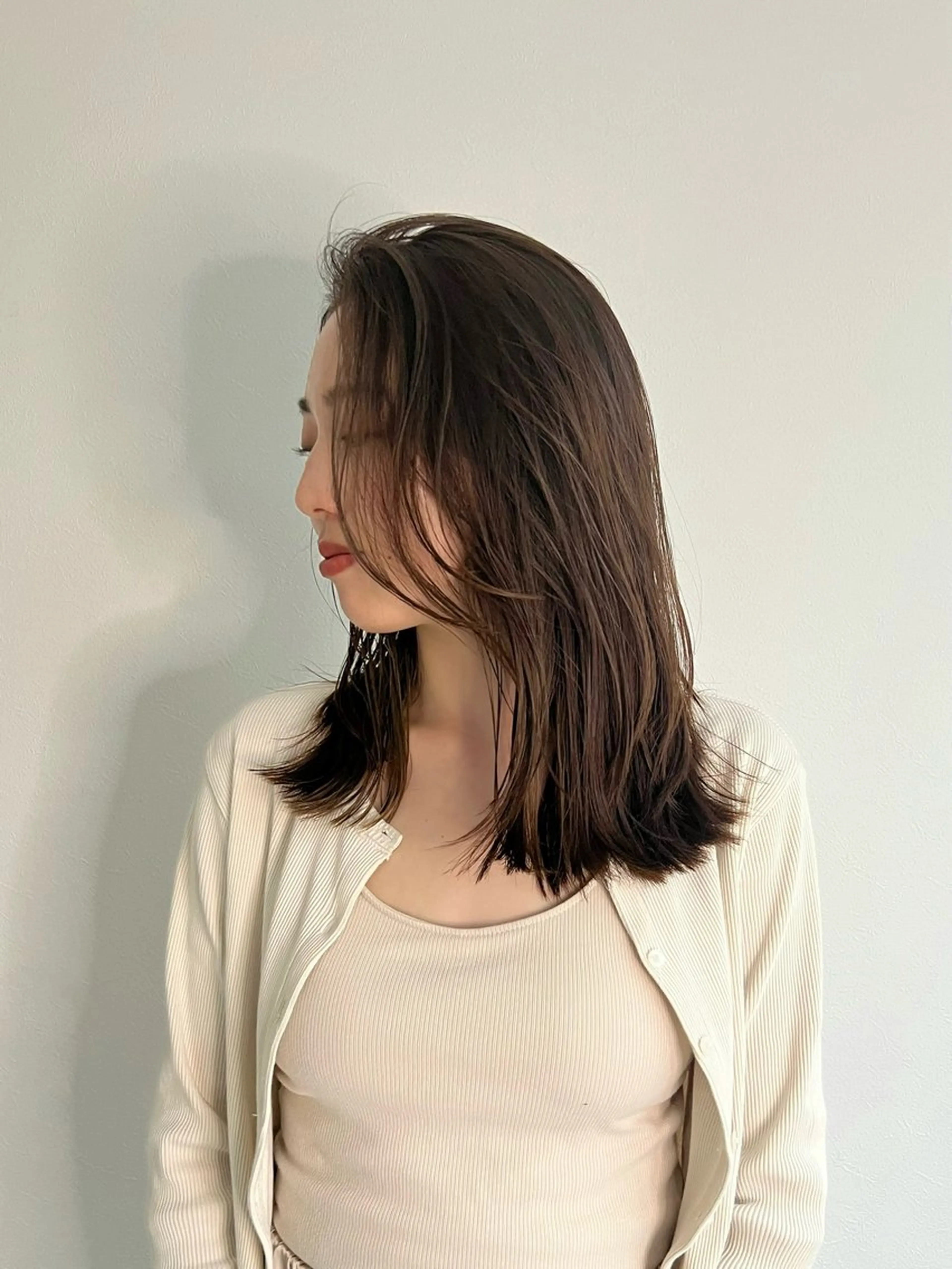ミディアム カット ヘアカラー トリートメント 艶髪/髪質改善 【熊野隼人】のヘアスタイル