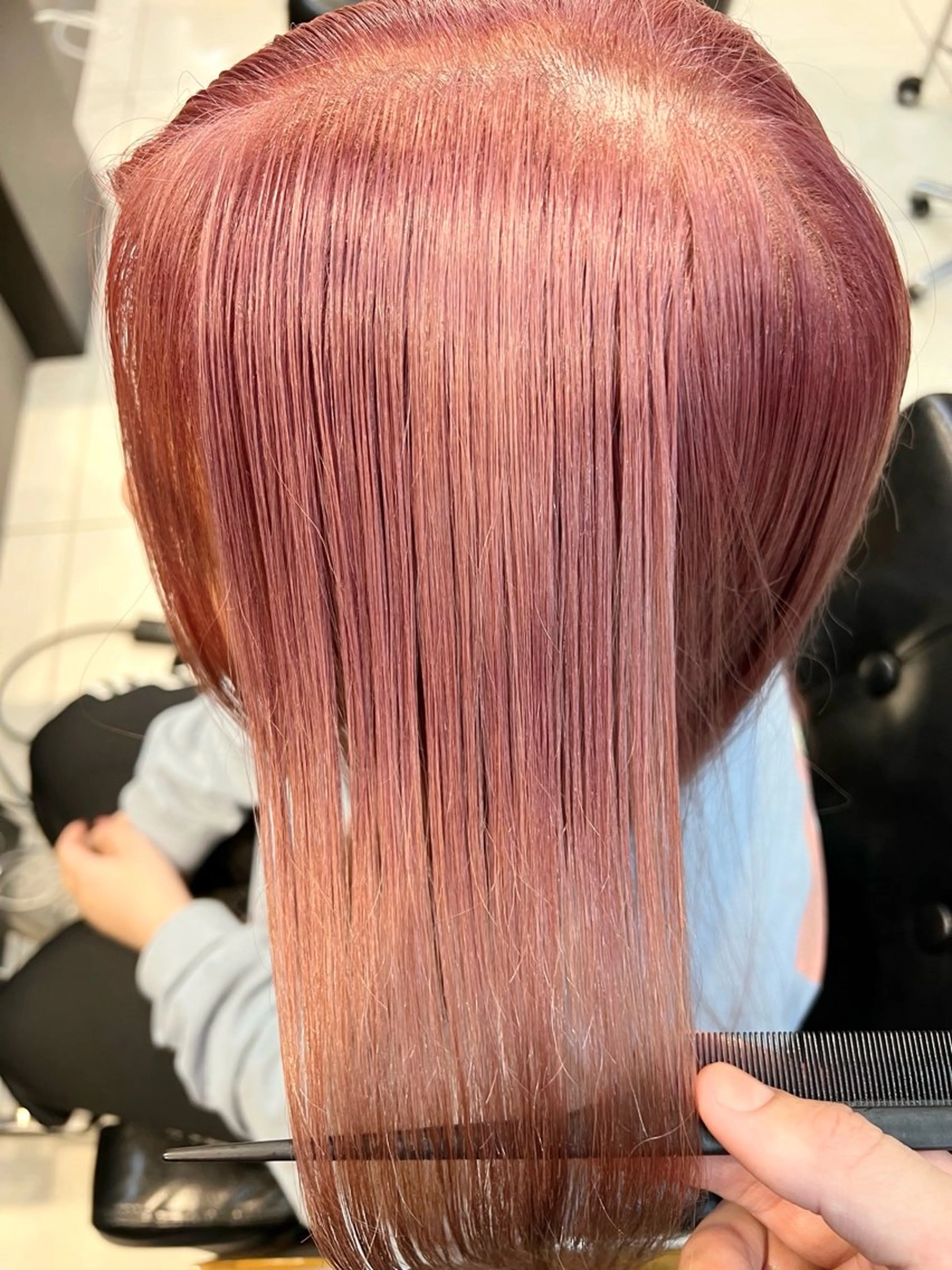 ロング カラー ブリーチ ボルドーカラー ロング daiki 原宿のヘアスタイル