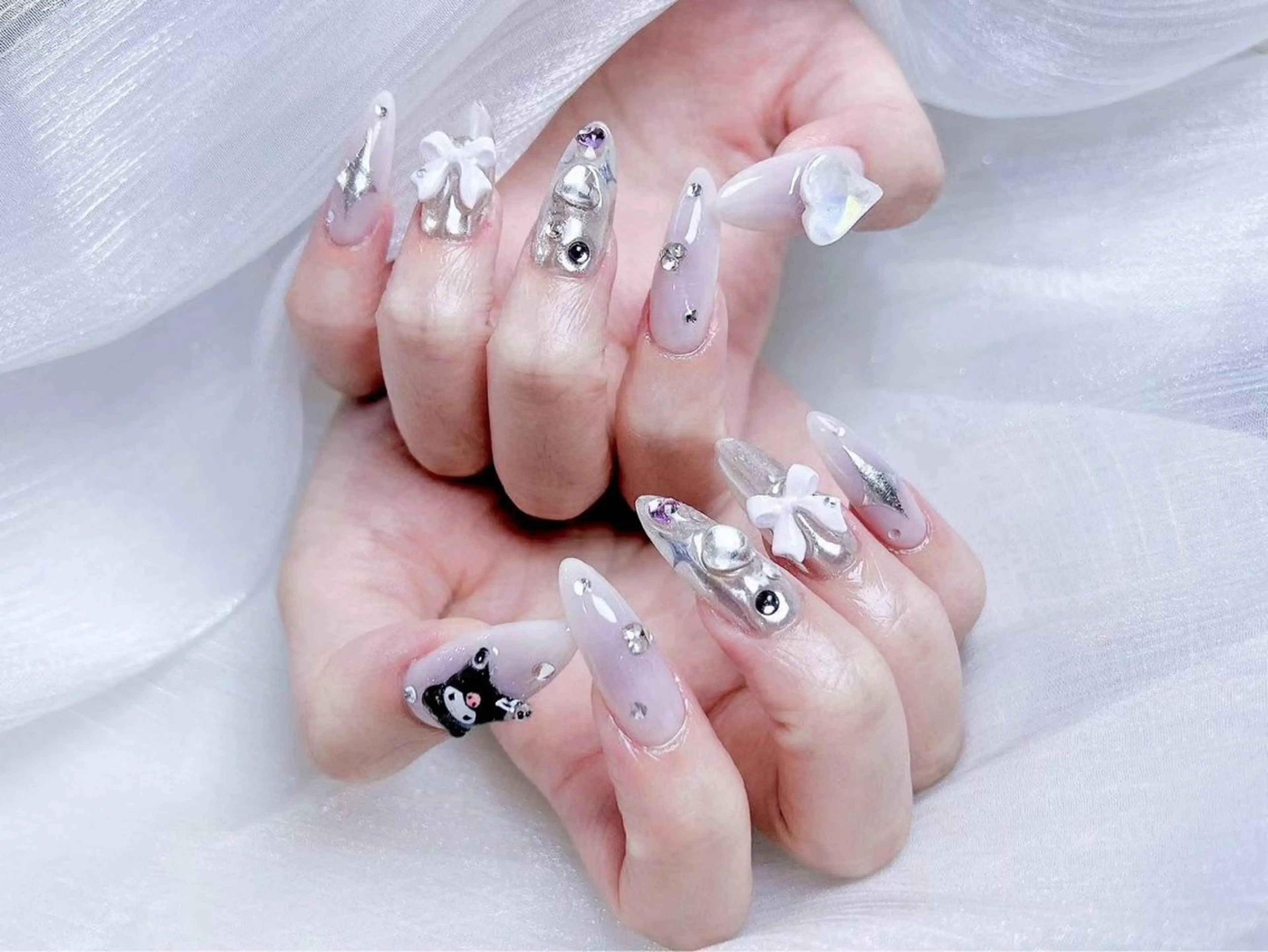 ネイル アートネイル フットネイル ジェルネイル ハート マグネットネイル Babarla Nailのネイルデザイン