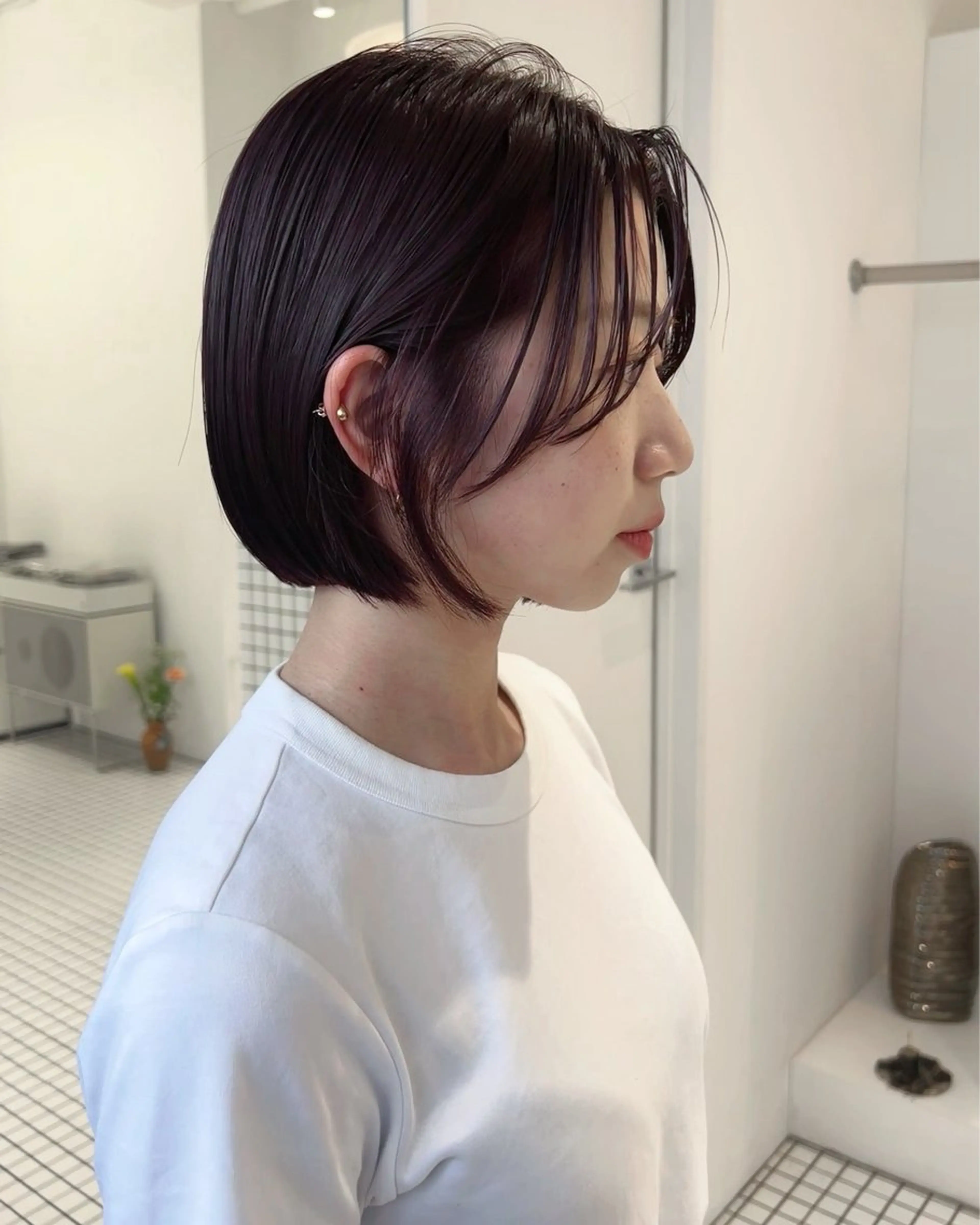 ショート カラー ボブ カット ヘアカラー 🌱ぱつっと/ボブ 🌱のヘアスタイル