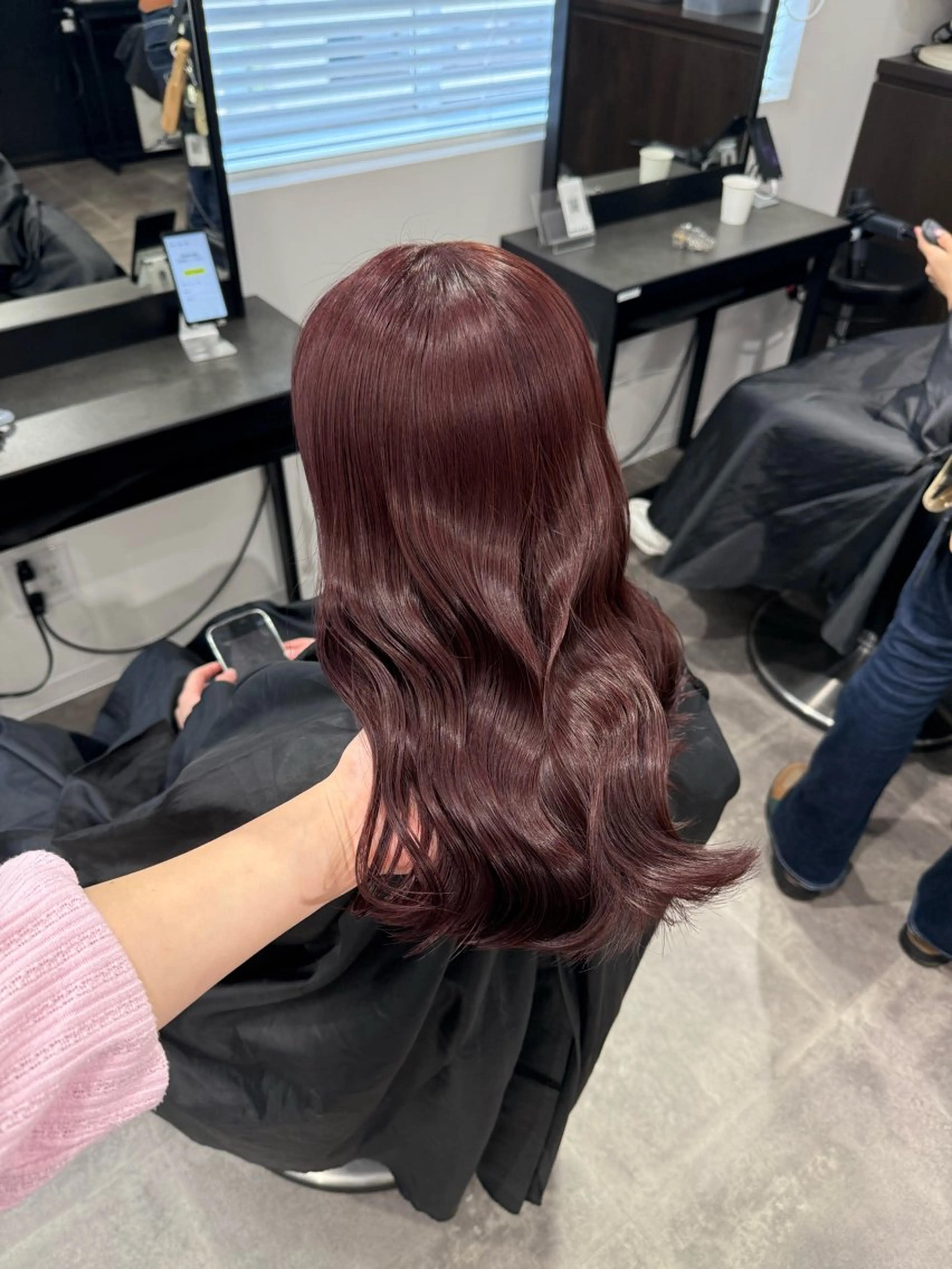 セミロング カラー ヘアアレンジ 💗暖色特化ピンク/ 赤髪💗HARUNAのヘアスタイル