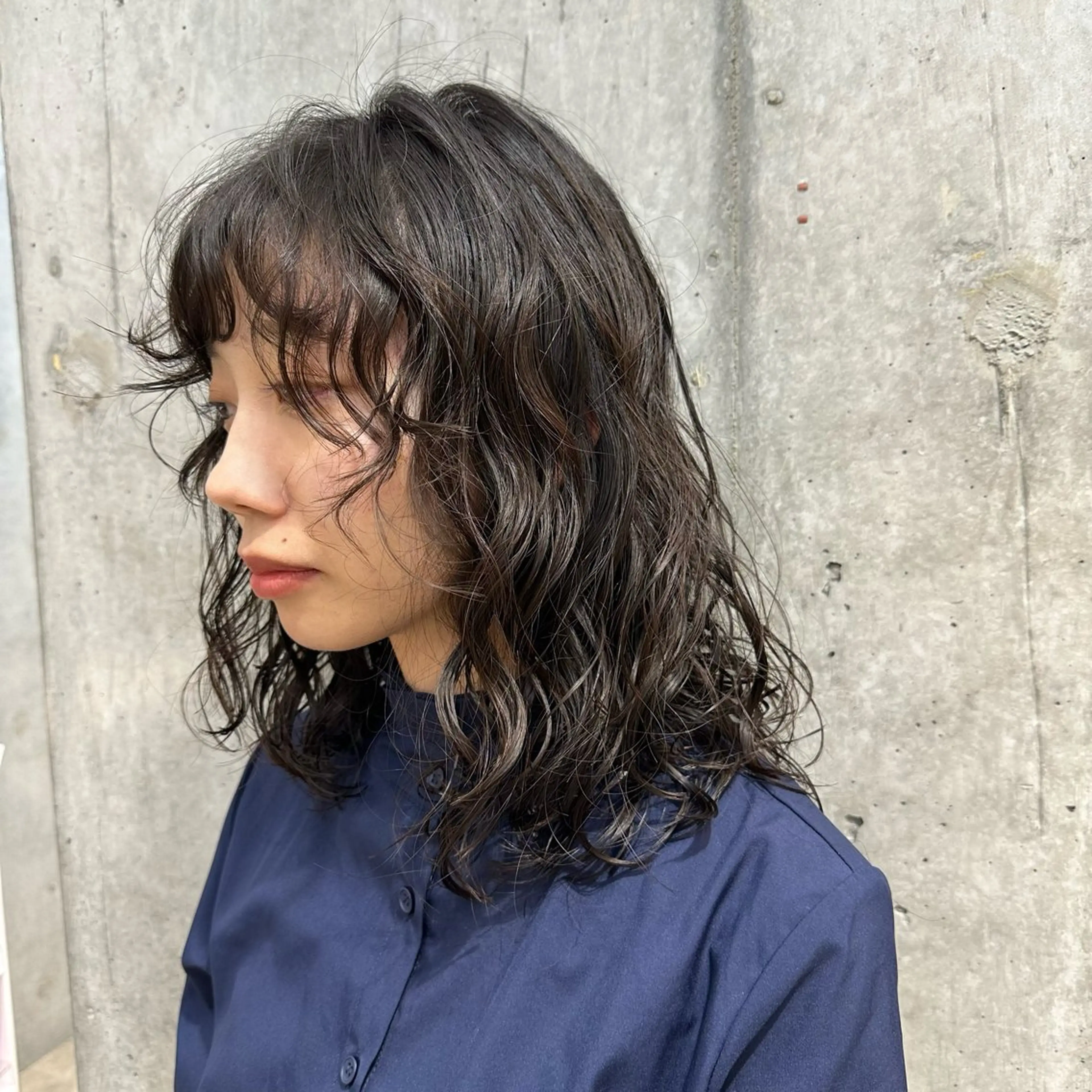 ミディアム パーマ ミディアムパーマ くせ毛 カット パーマ さとう あやかのヘアスタイル