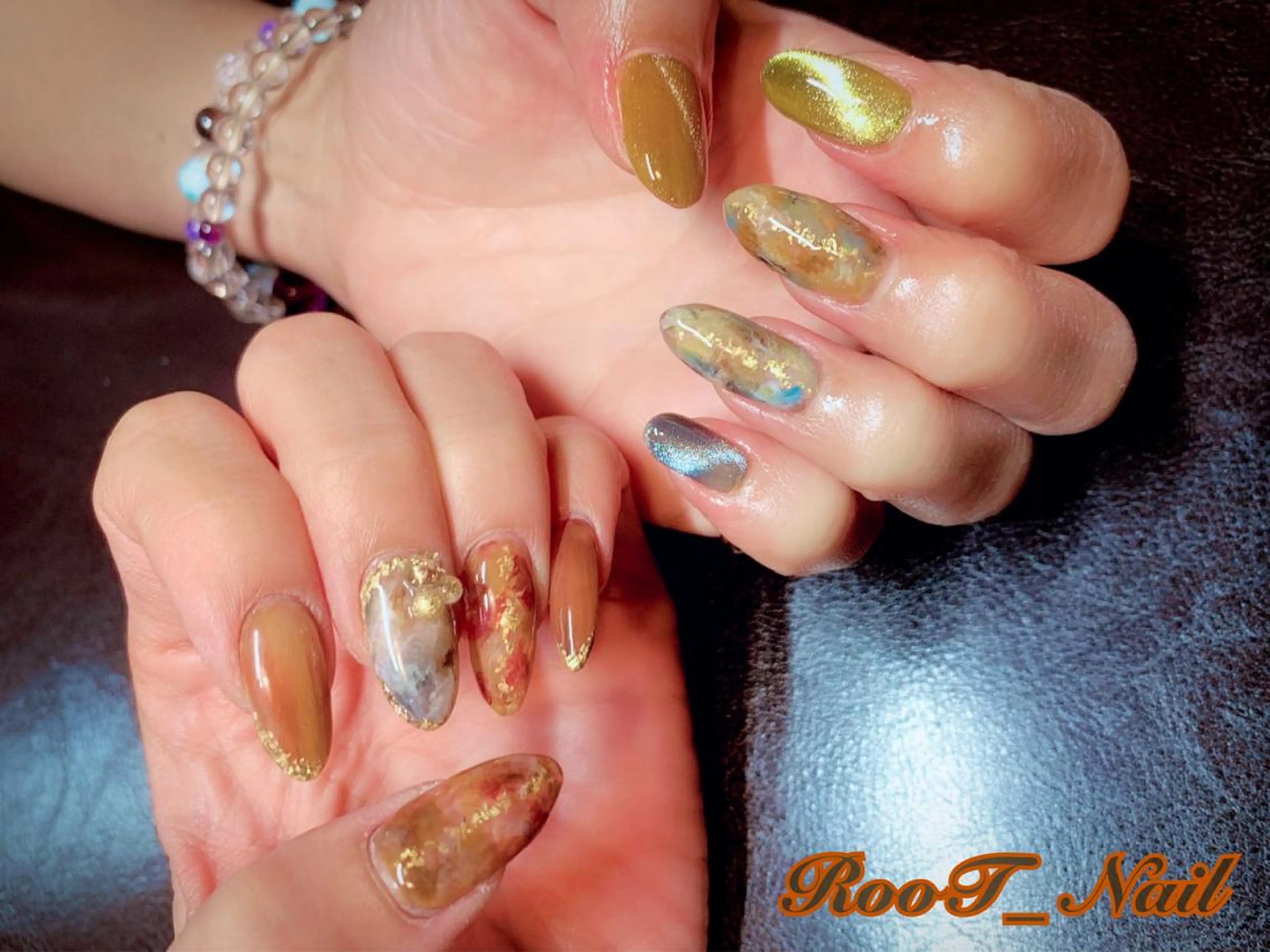 メンズ ネイル マグネットネイル ニュアンスネイル ハンドネイル RooT Nailのネイルデザイン