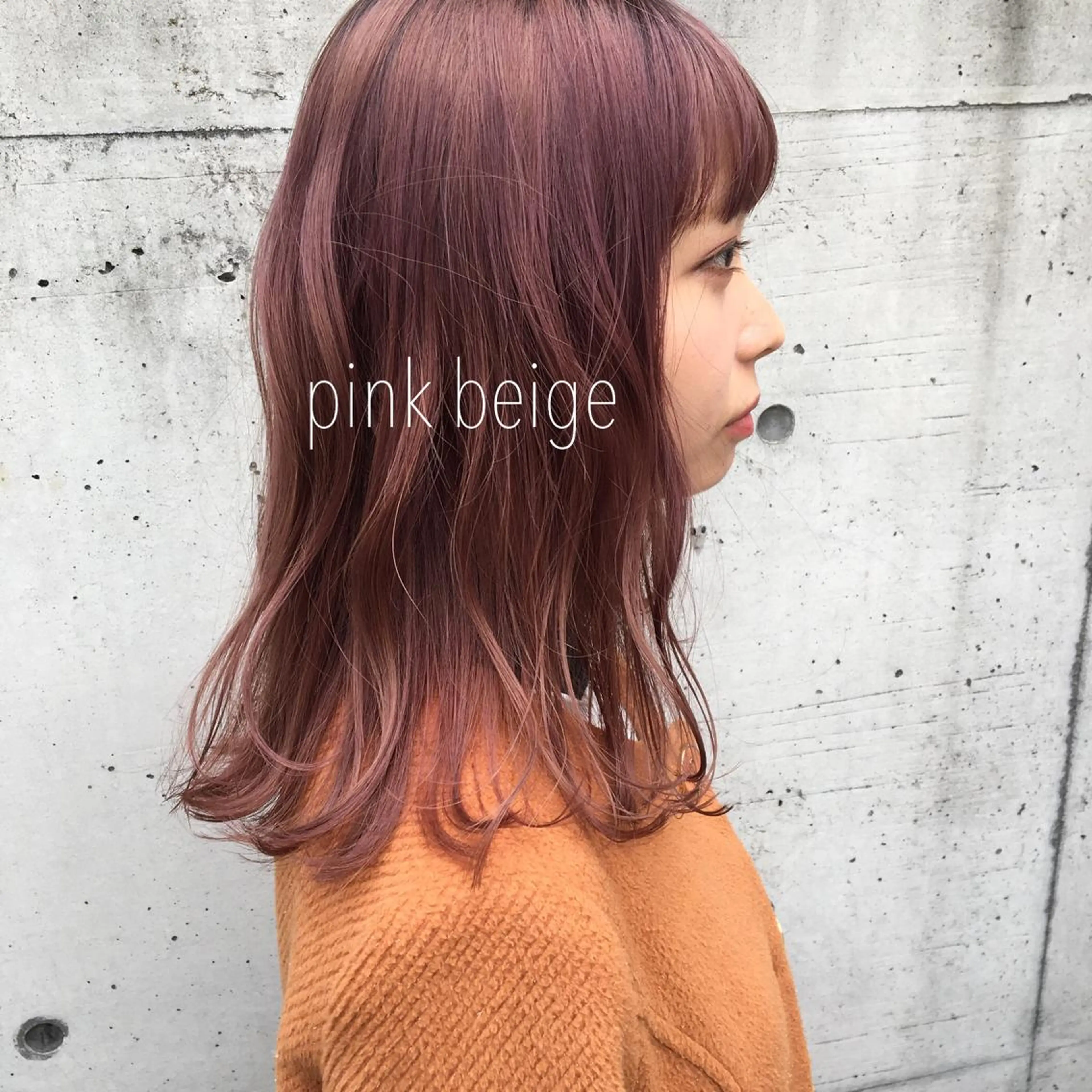 セミロング カラー ベージュカラー ブリーチ ピンクカラー ピンクベージュ ヘアカラー emme MIHO♡のヘアスタイル