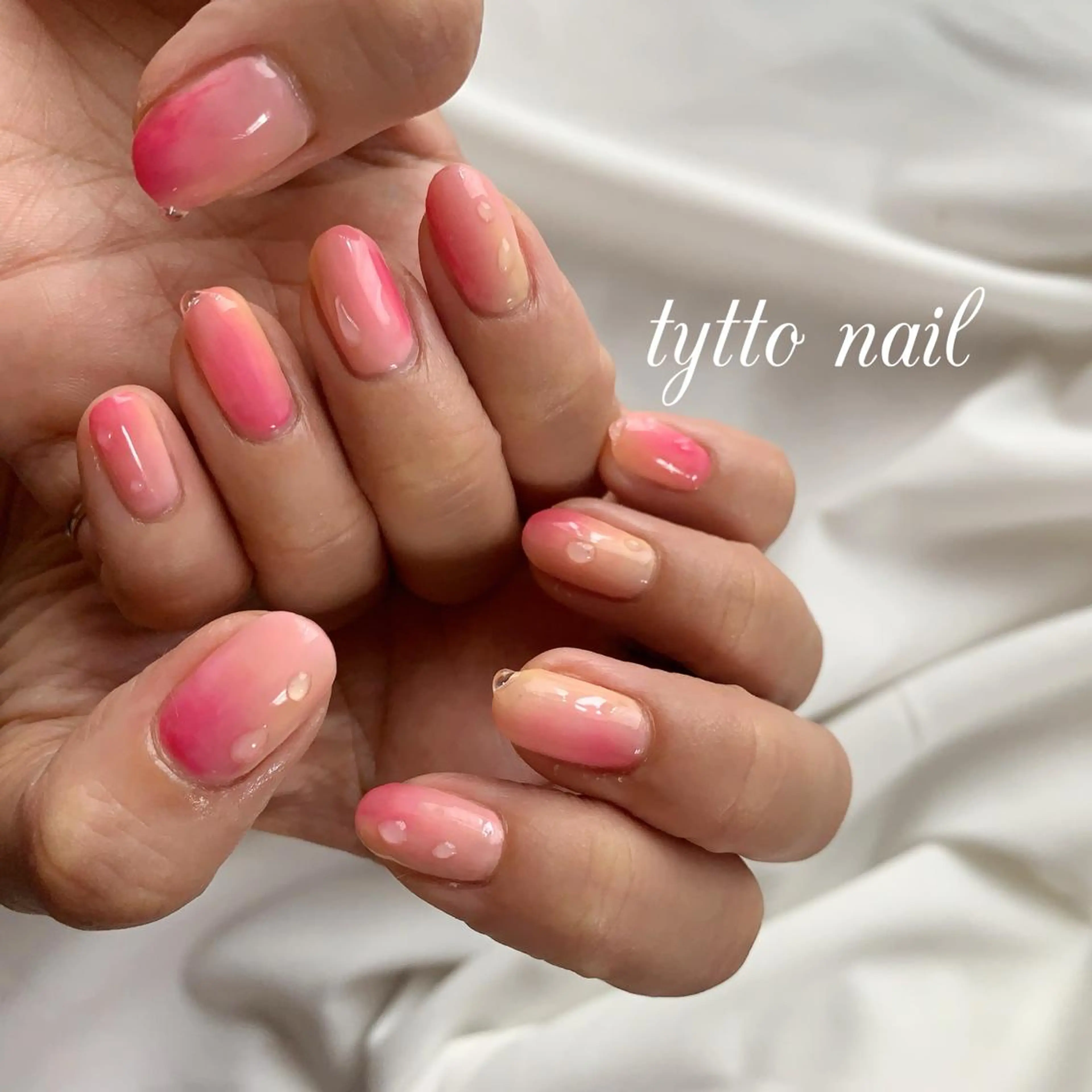 ネイル ニュアンスネイル ピンク 夏ネイル ハンドネイル tytto nail ❤︎‪‪eri‪‪のネイルデザイン