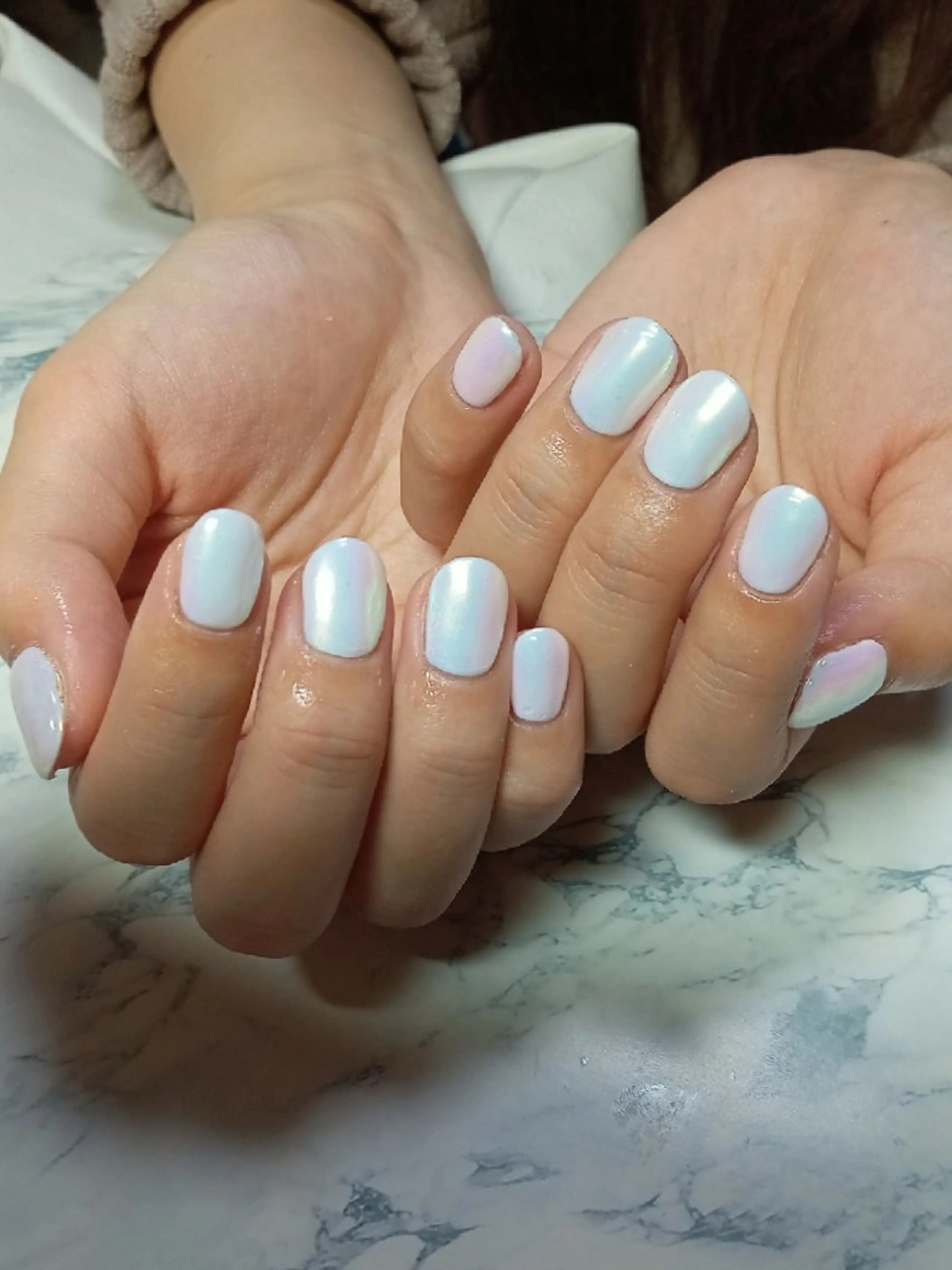 ネイル オーロラネイル 長さ出し ジェルネイル マグネットネイル ミラーネイル ハンドネイル flure de neige yukiのネイルデザイン