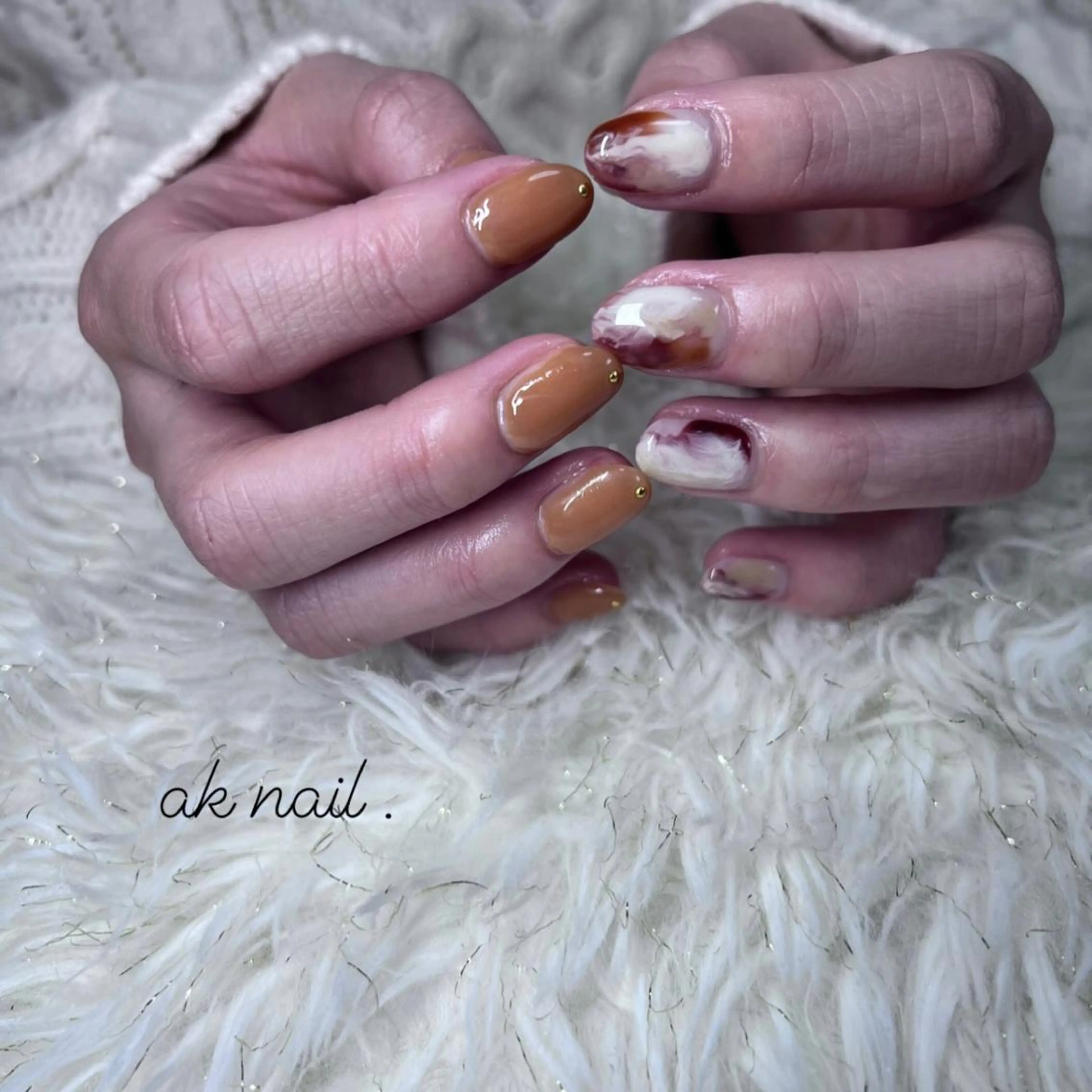 ショート ネイル ニュアンスネイル ak nail .のネイルデザイン