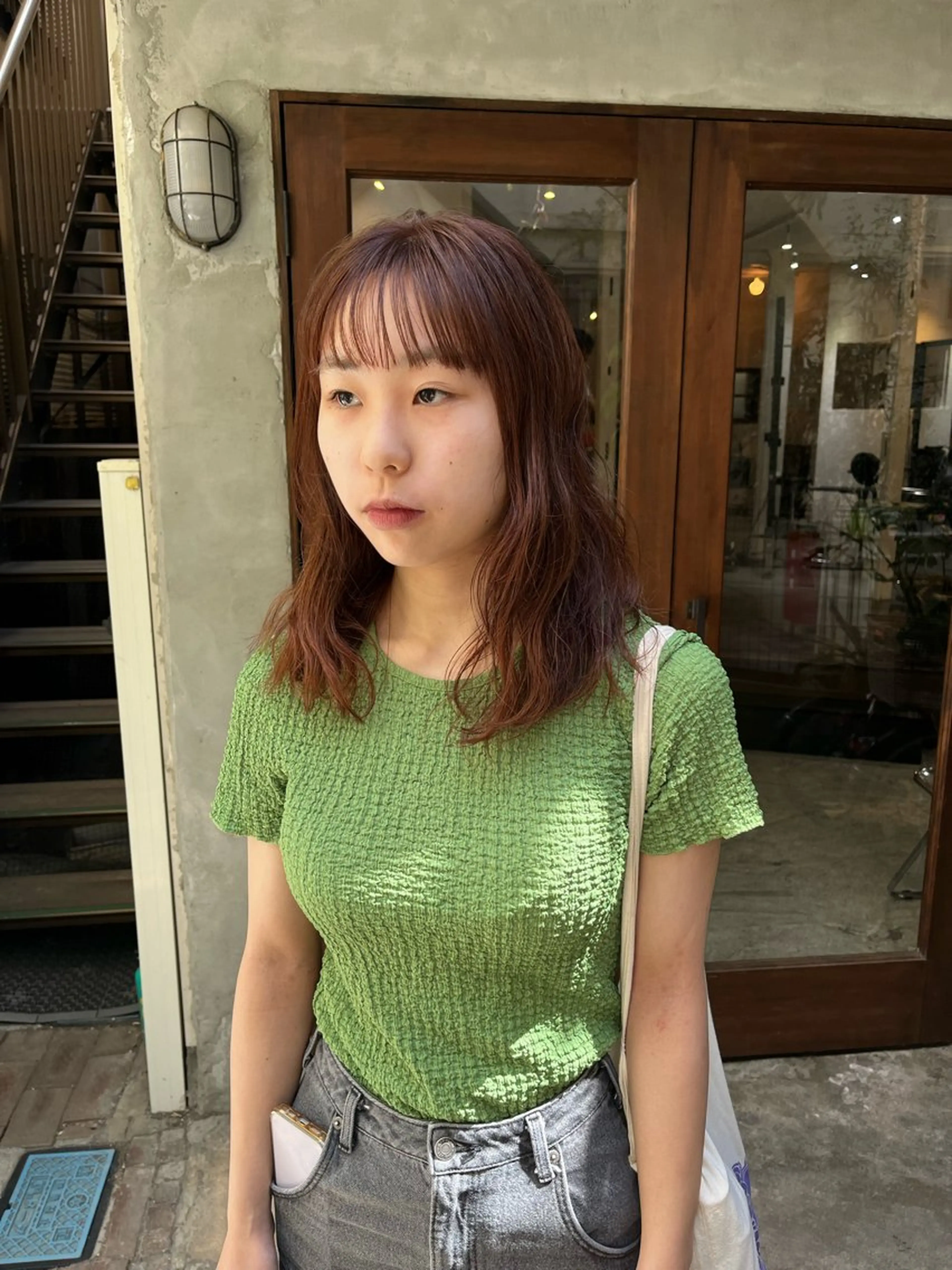 ミディアム カット ヘアカラー トリートメント 金田 夏野のヘアスタイル