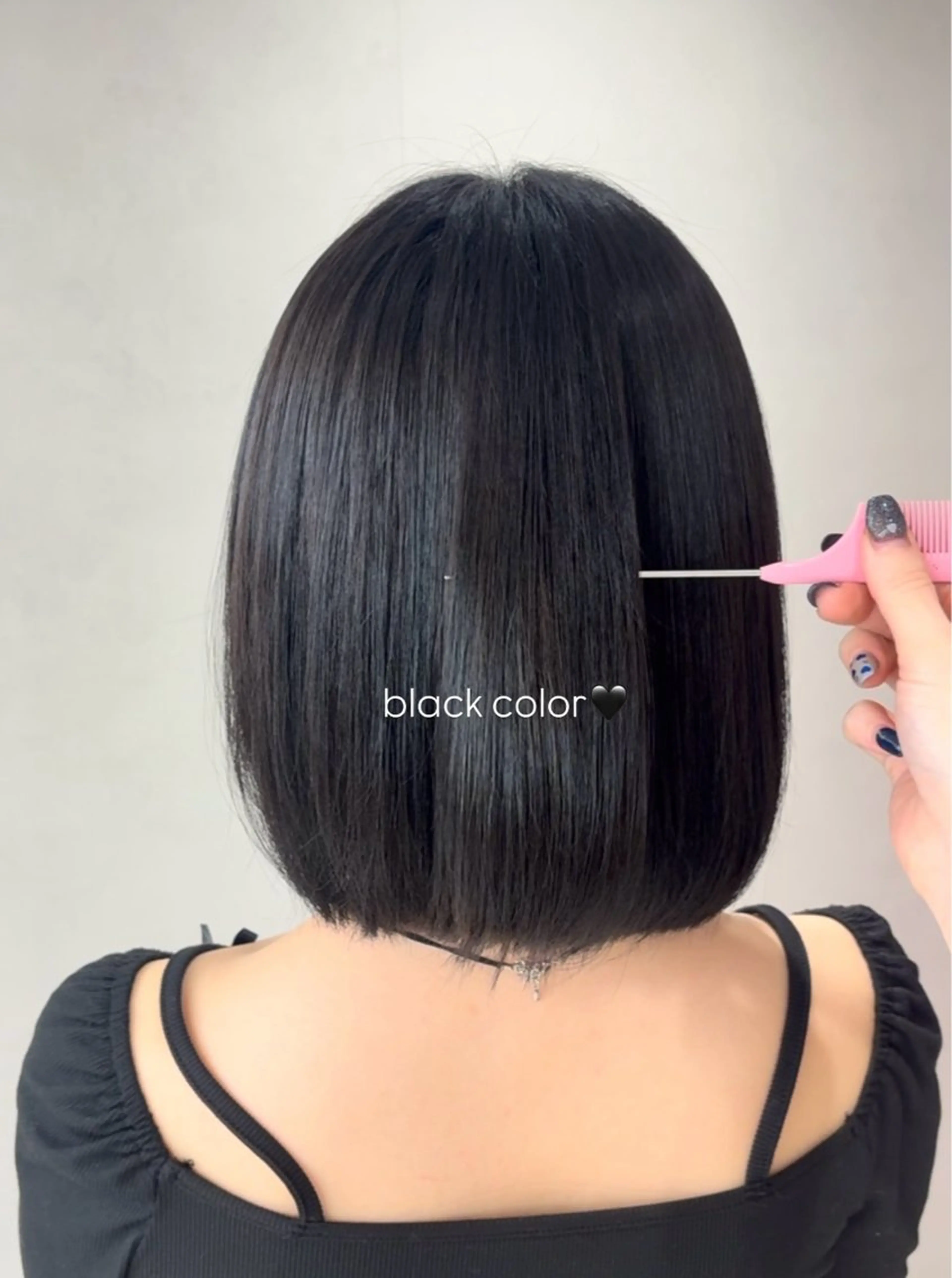 【就活に向けて暗くしたい方🖤】 黒染めを使わないblack color ＋スチーム付き1step treatmentの写真