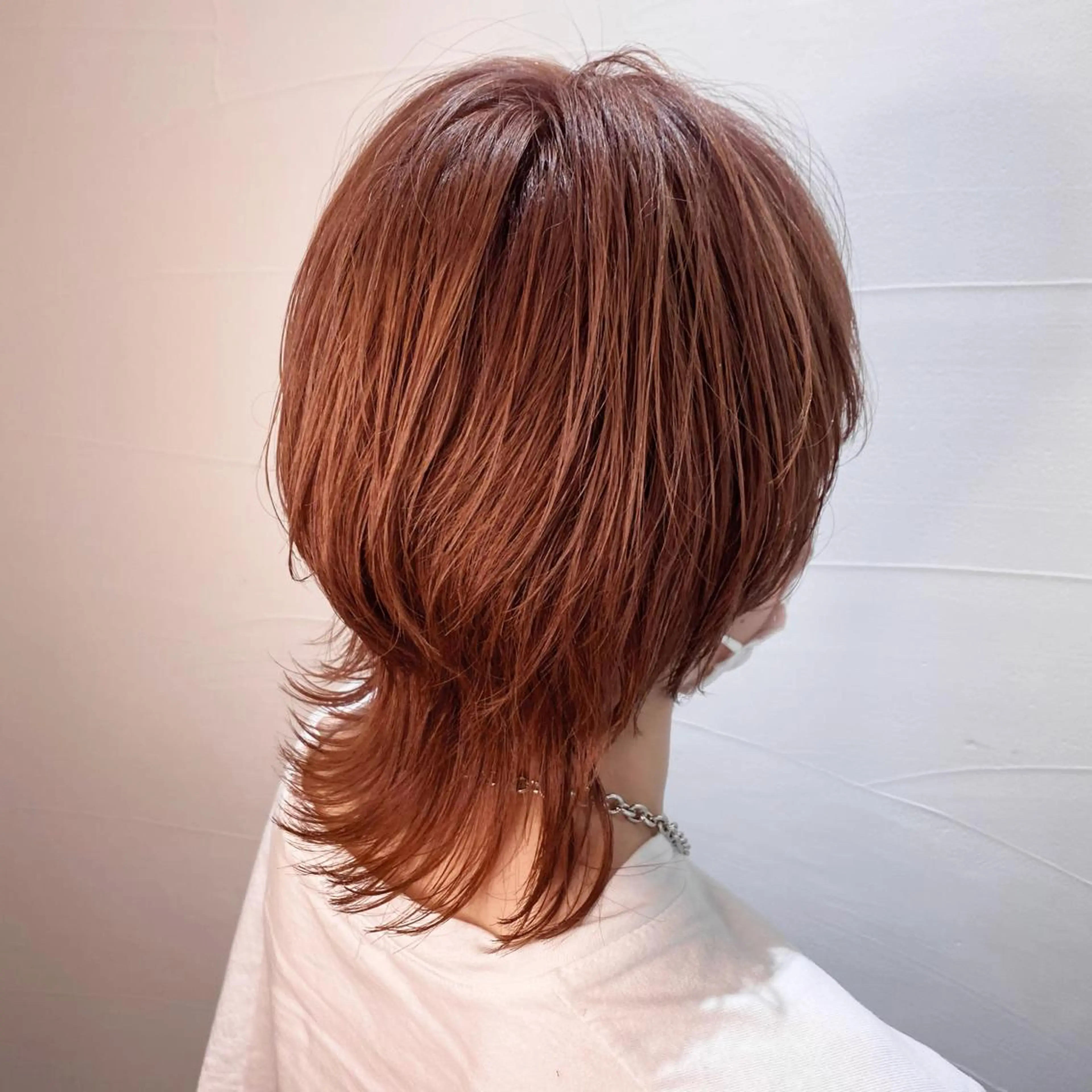 ショート ミストバング オレンジブラウン ハイライト 髪質改善 韓国風ヘア ヘアカラー 韓国ヘア特化 💟 ララア 💟のヘアスタイル
