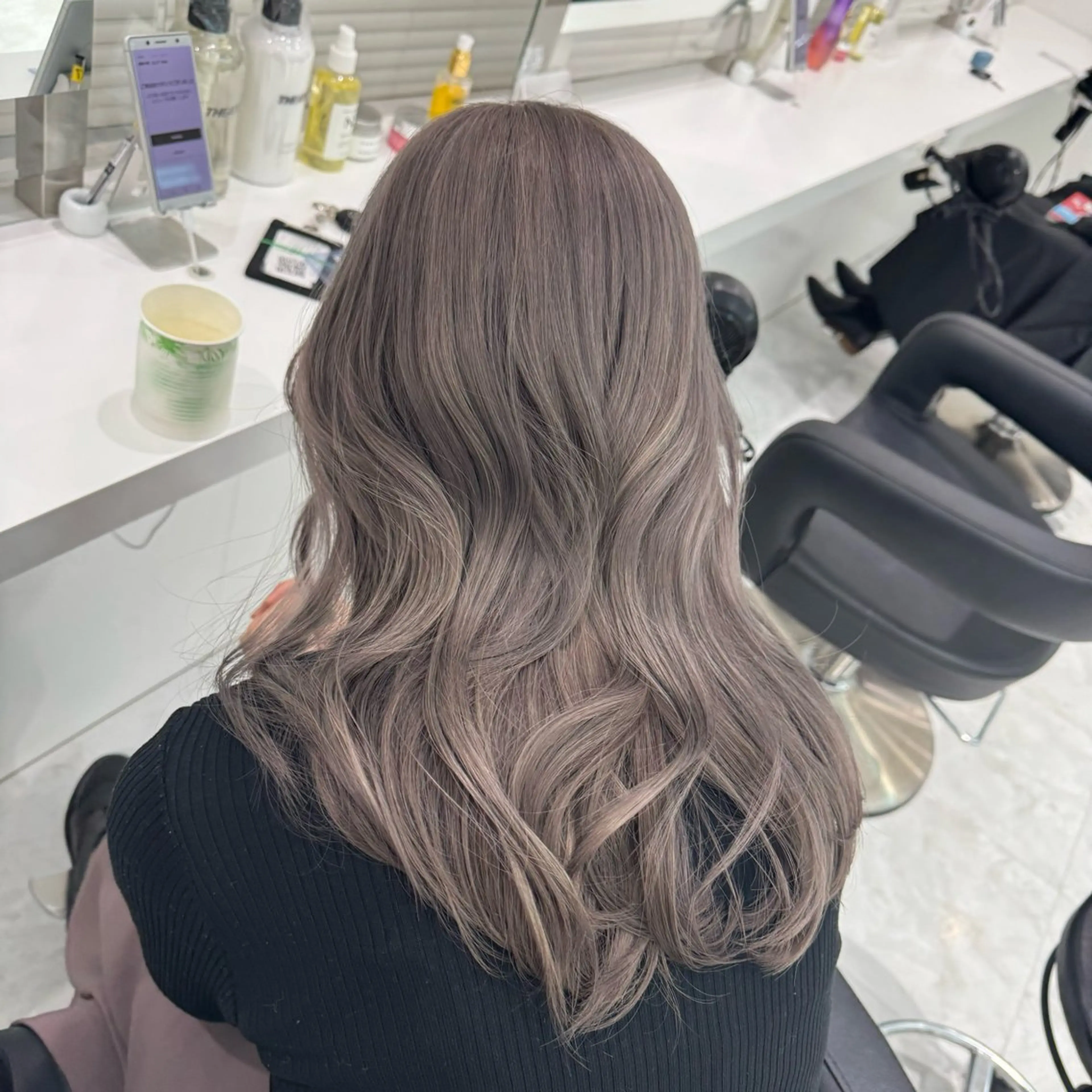 セミロング カラー ヘアカラー トリートメント ヘアセット ♡艶髪グレージュ特化 CHIKARA♡のヘアスタイル