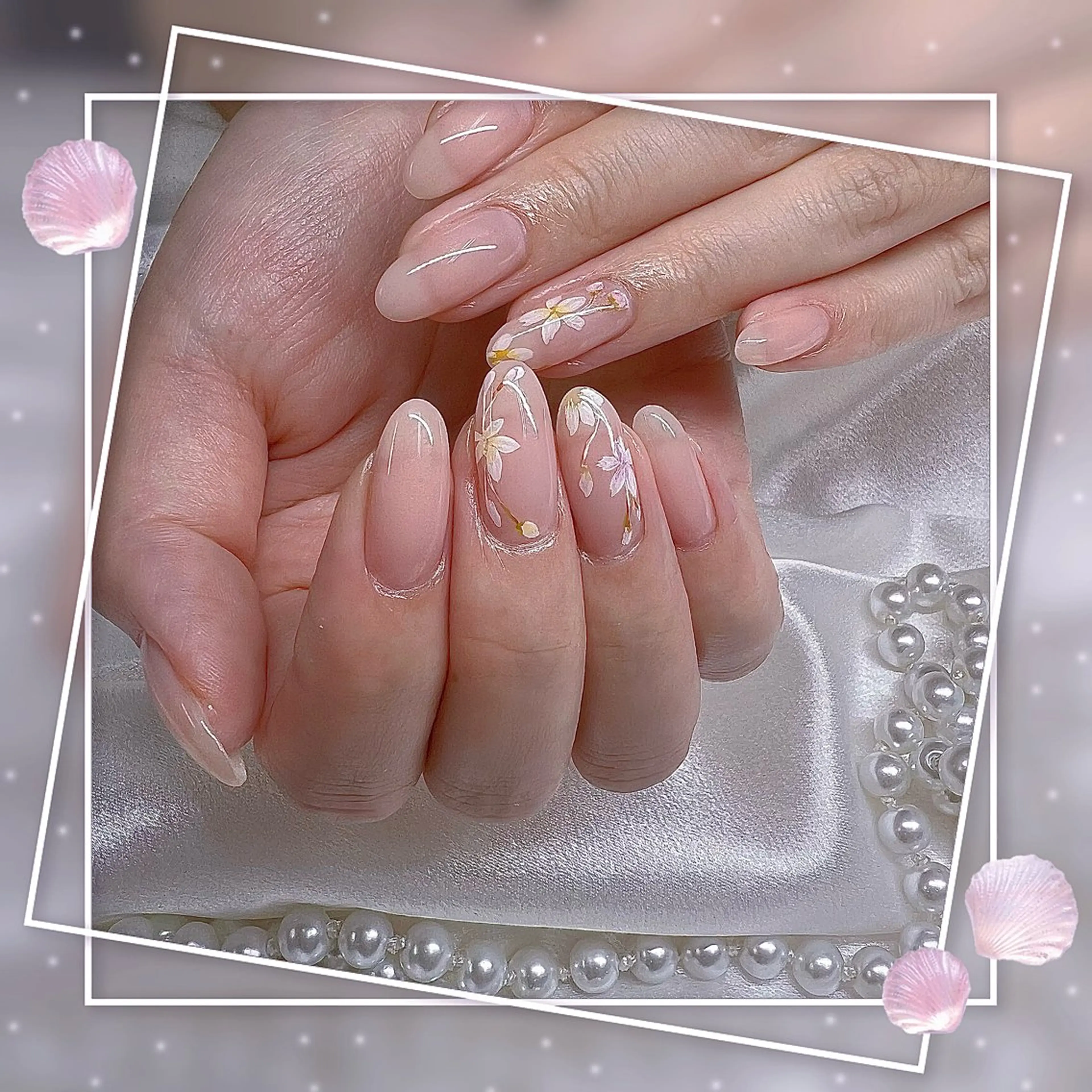 ネイル フレンチネイル グラデーション キラキラネイル 韓国ネイル マグネットネイル ハンドネイル Chill Nailsalonのネイルデザイン