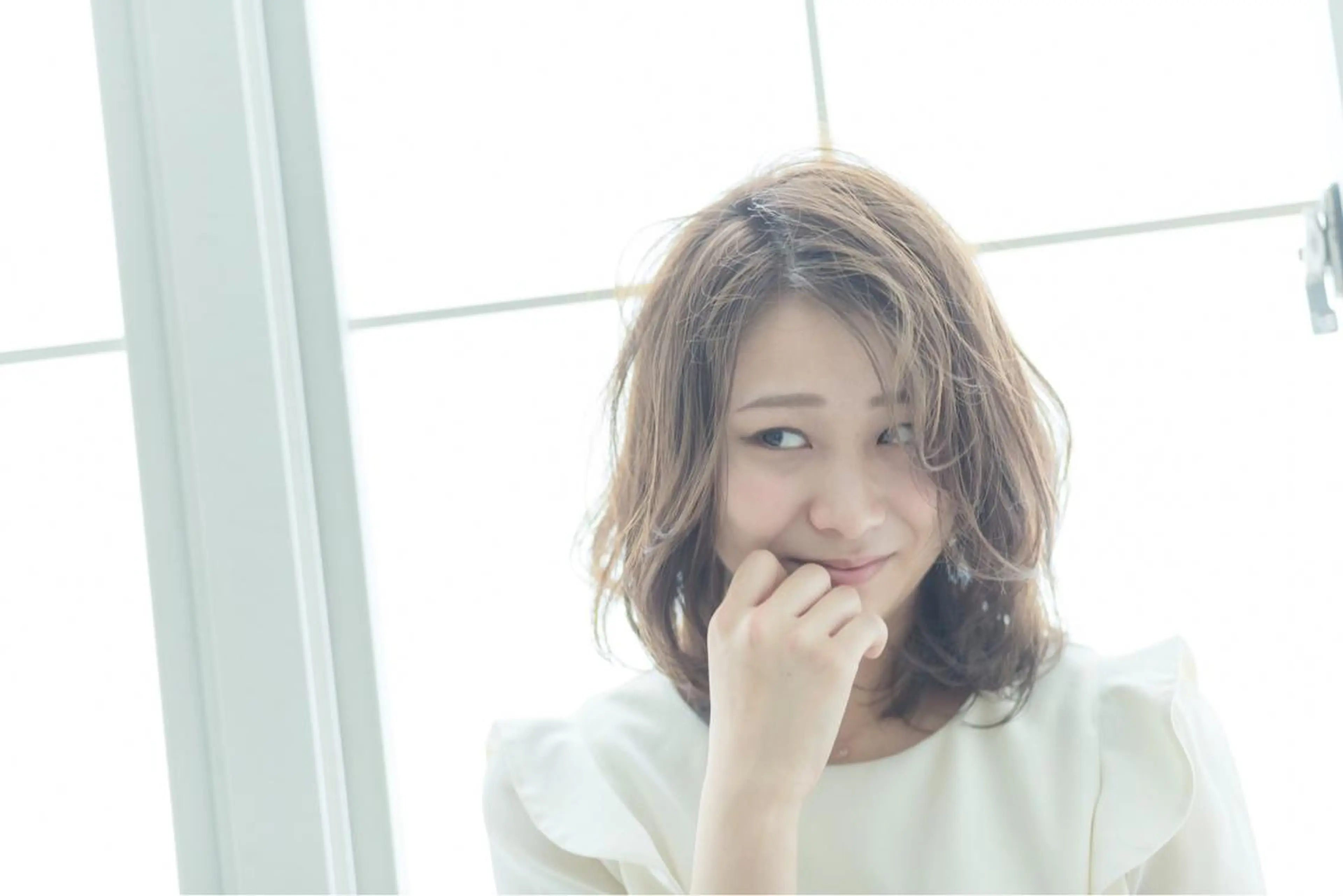 セミロング カラー パーマ シールエクステ⭐️ オオミタクヤのヘアスタイル