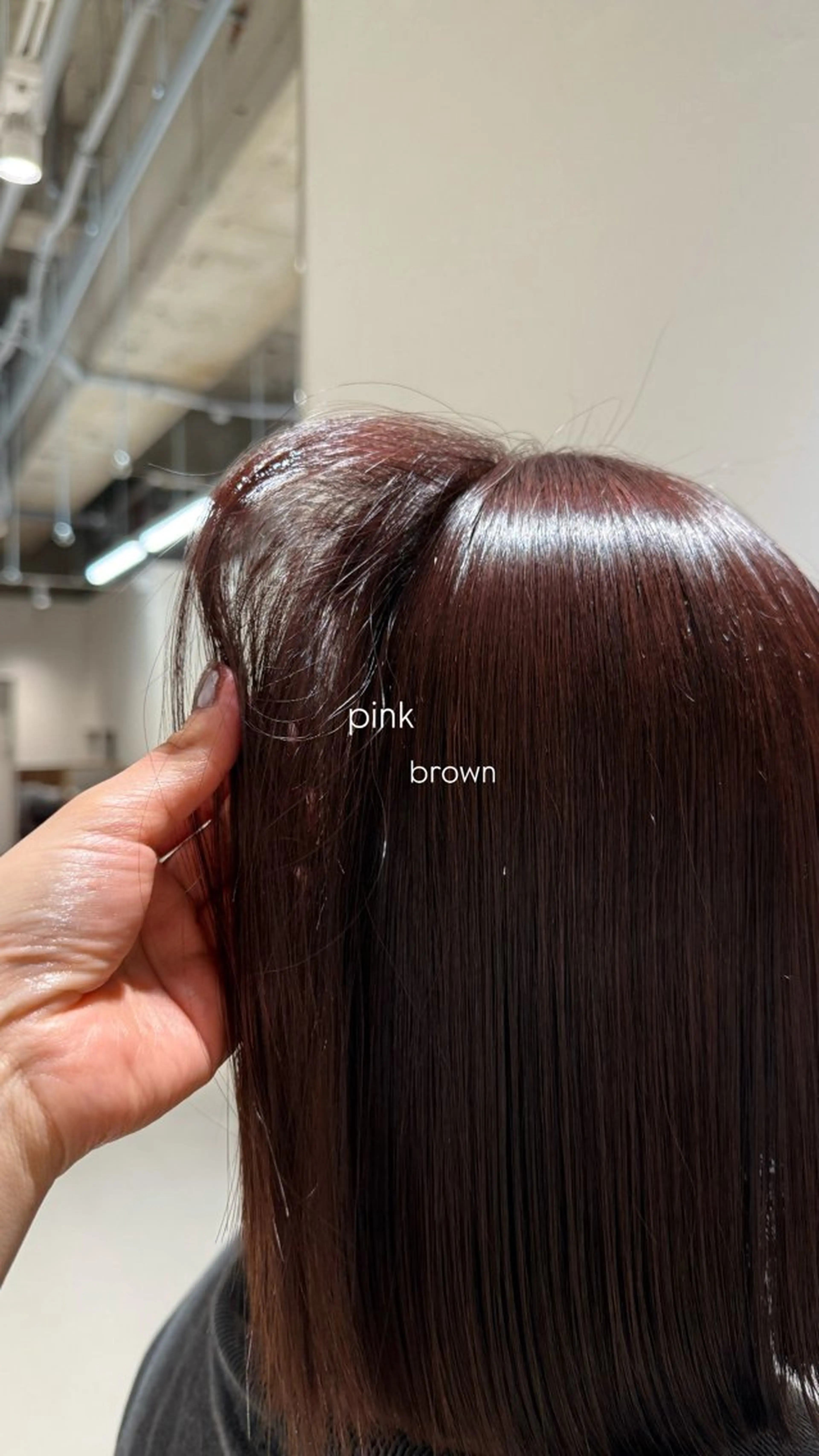ミディアム カラー ブラウンカラー ピンクカラー ピンクブラウン 暖色カラー /ヘアアレンジ/花鈴のヘアスタイル