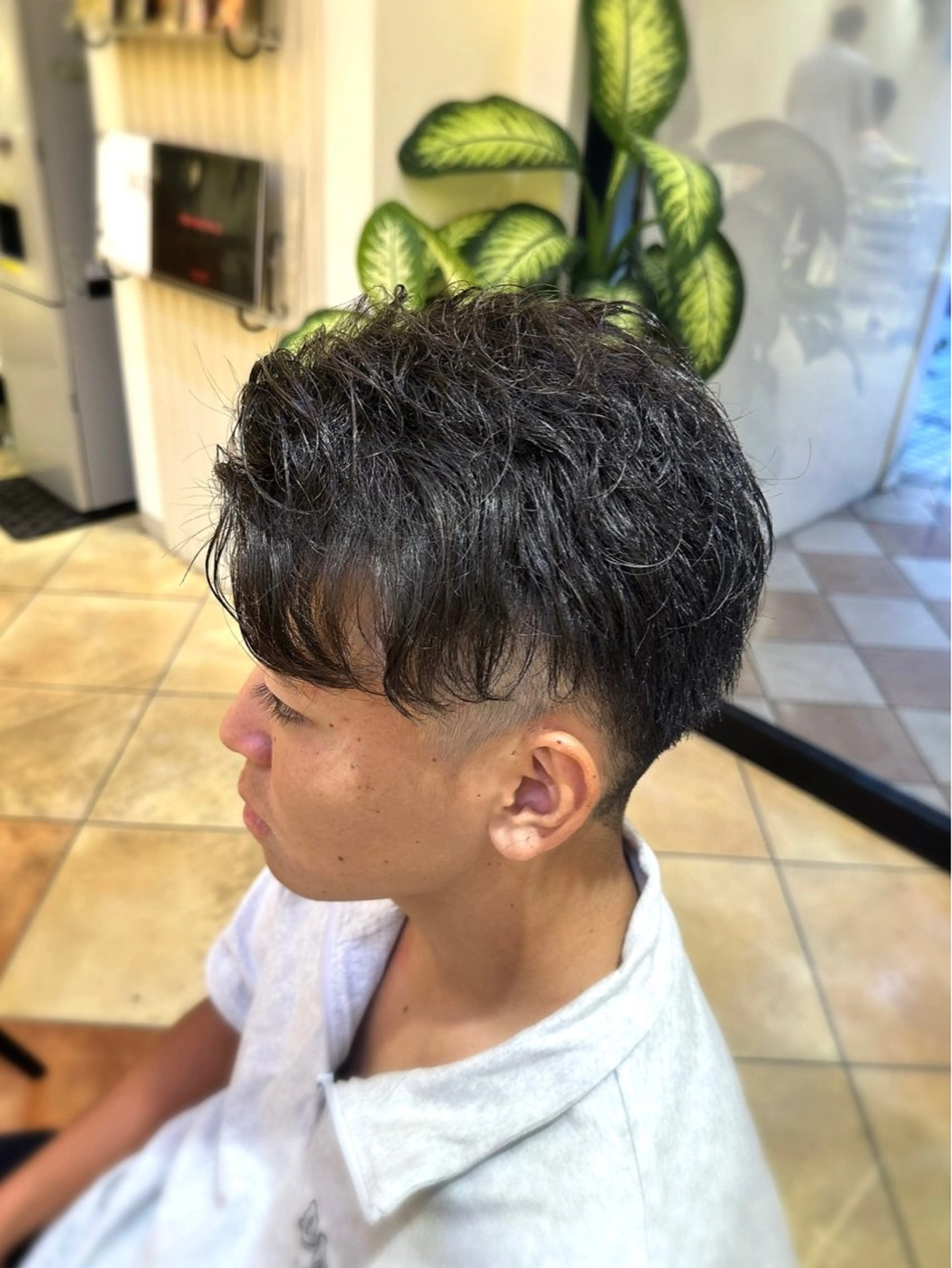 ショート パーマ メンズ メンズパーマ ニュアンスパーマ カット パーマ デザインレイヤー💗 木村実樹のヘアスタイル