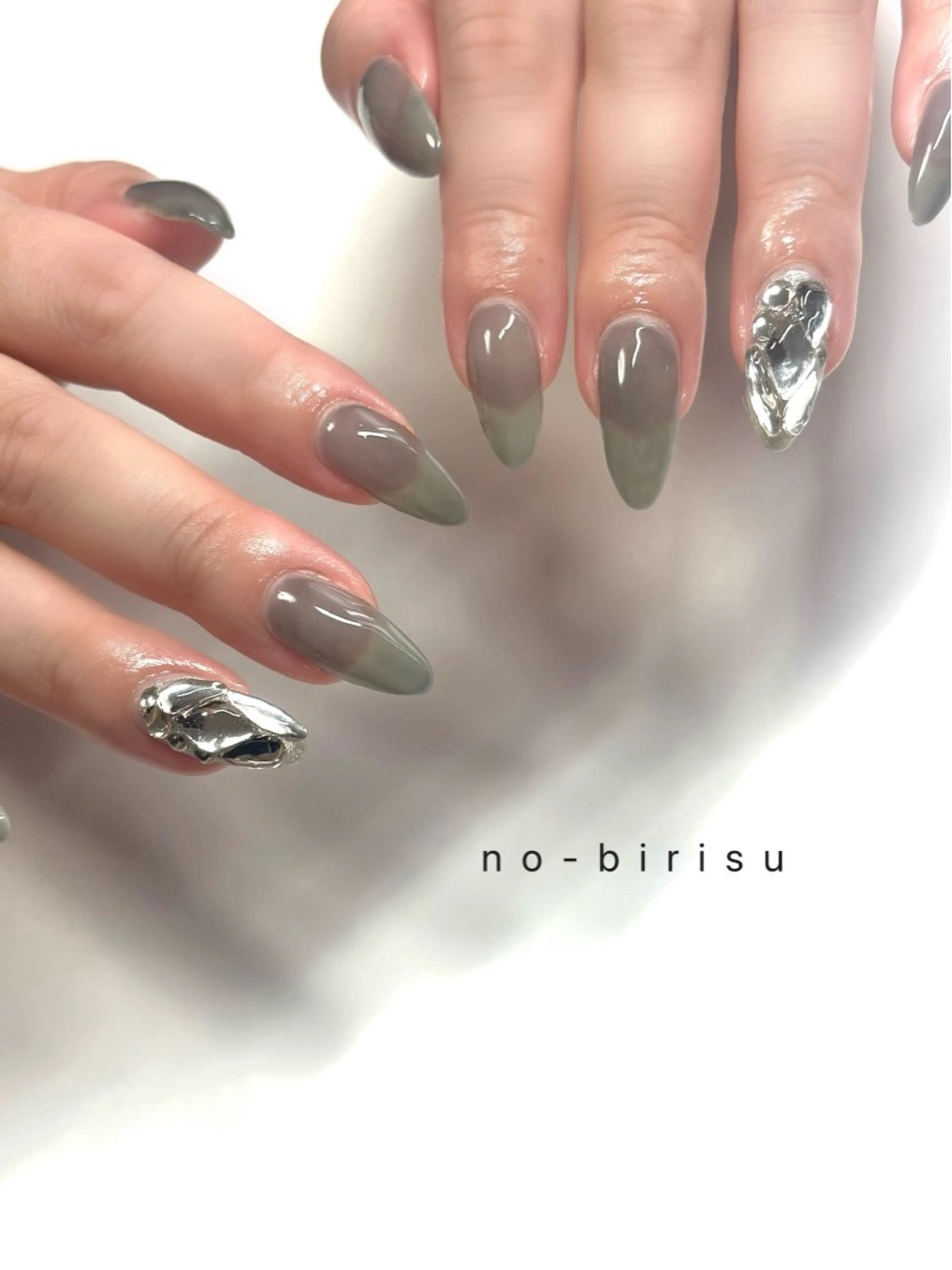 ネイル ストーンネイル ハンドネイル no-birisu nailのネイルデザイン