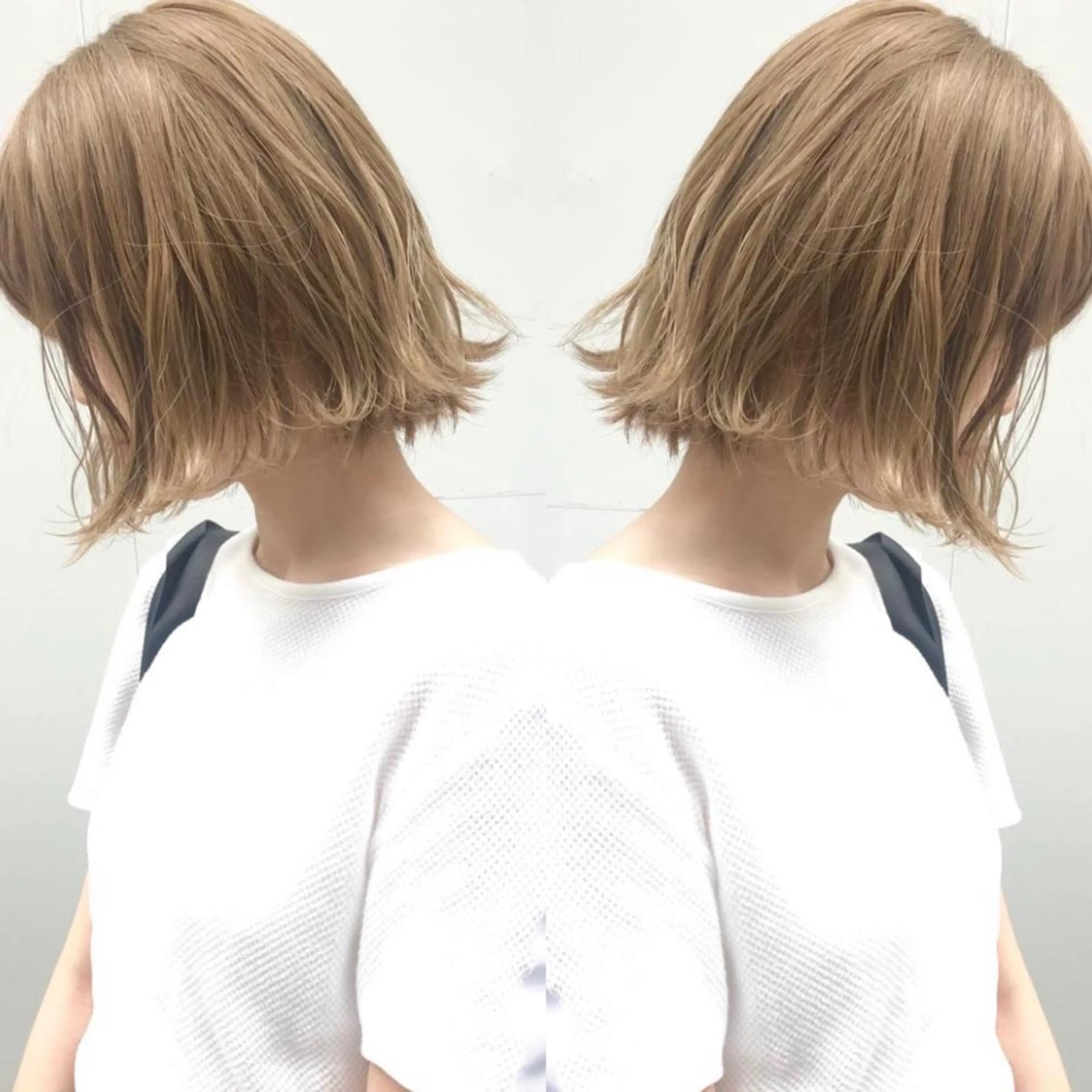 セミロング カラー ヘアアレンジ ダブルカラー カット トリートメント 竹内啓太 ボブのヘアスタイル