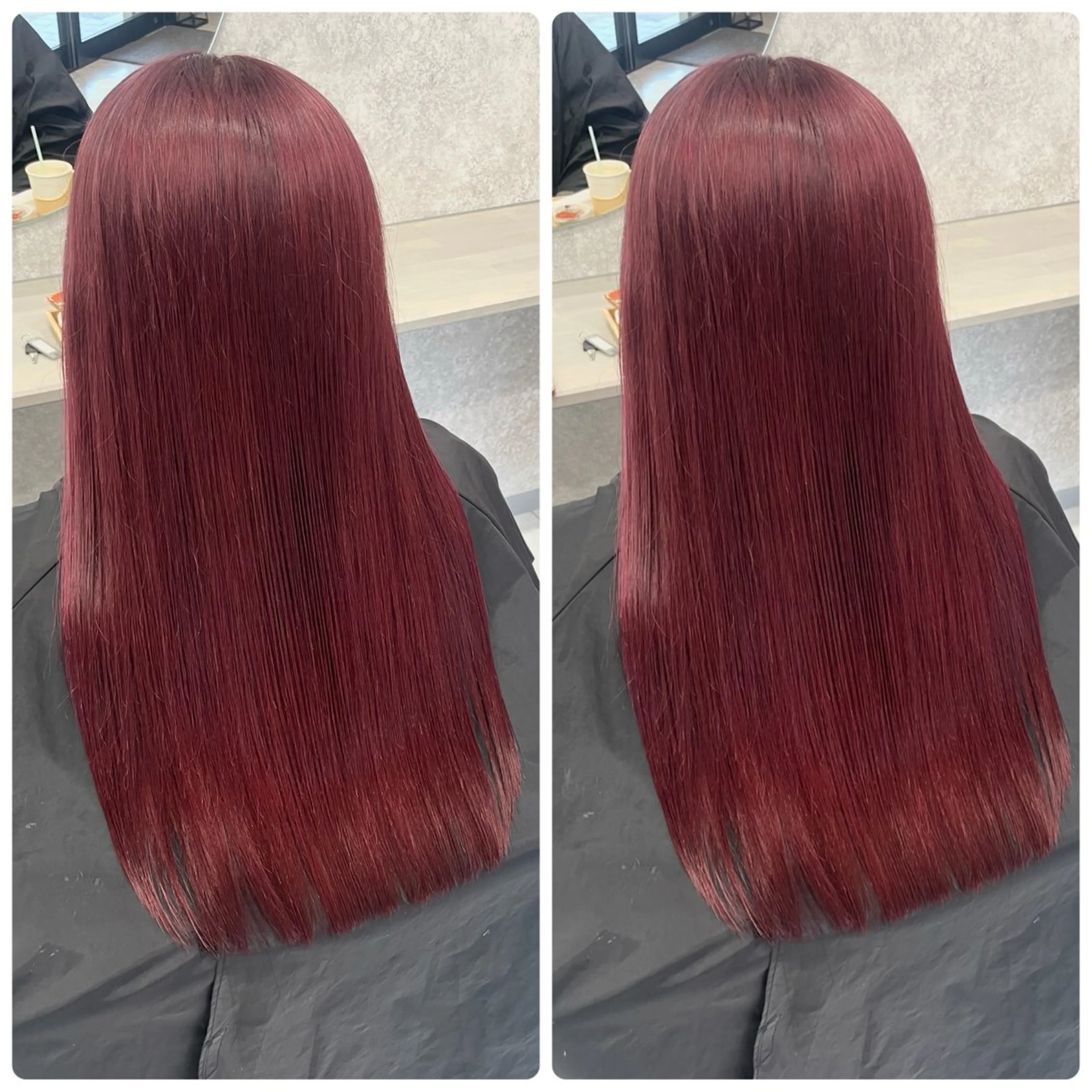 🥀優しいブリーチ１回でつくるボルドーカラー💃ダブルカラー【前処理.中間処理.ケア剤付き】の写真