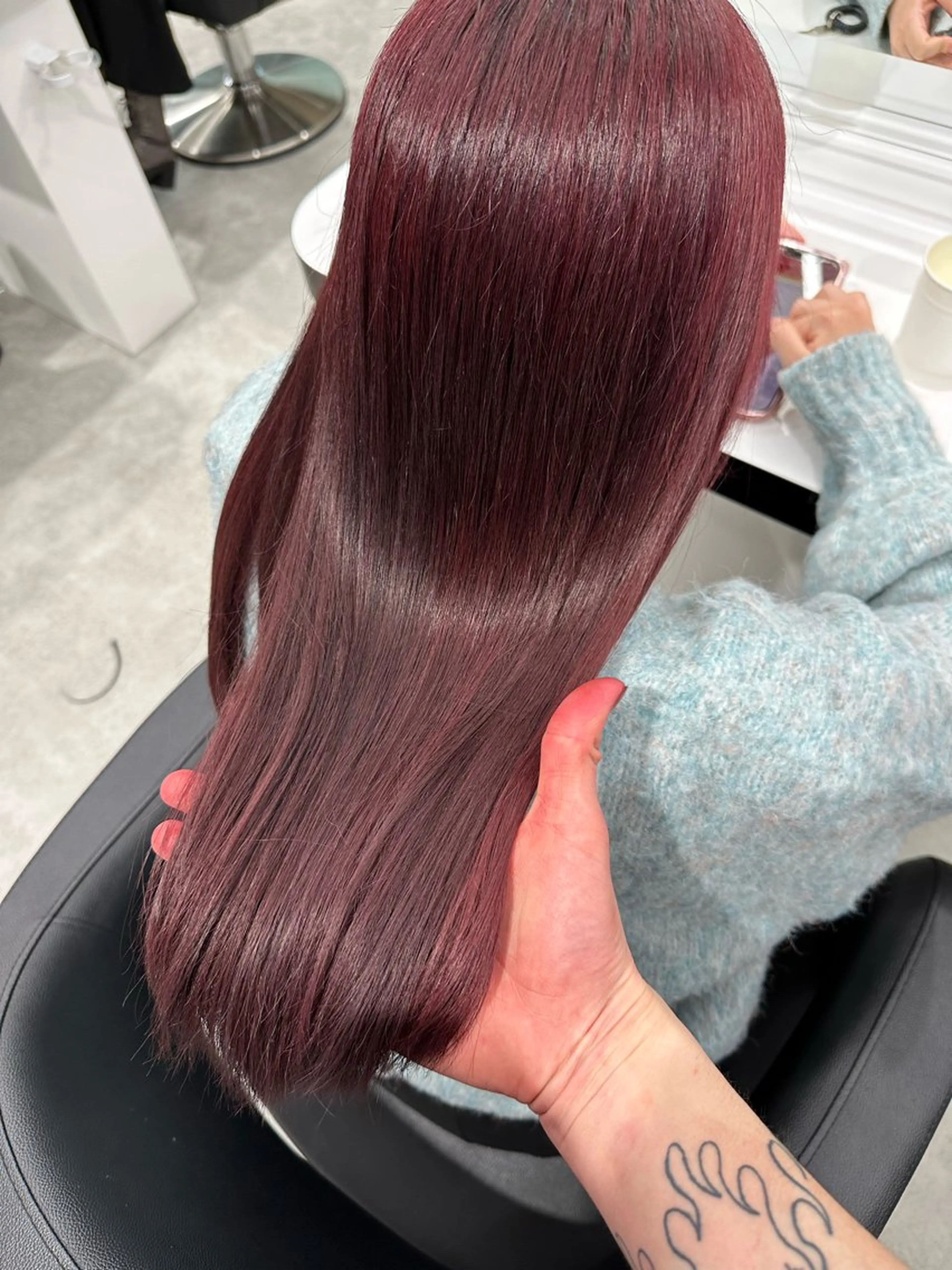 ロング カラー カット ヘアカラー 🍒ワイン系 ウルフカット🍒拓未のヘアスタイル
