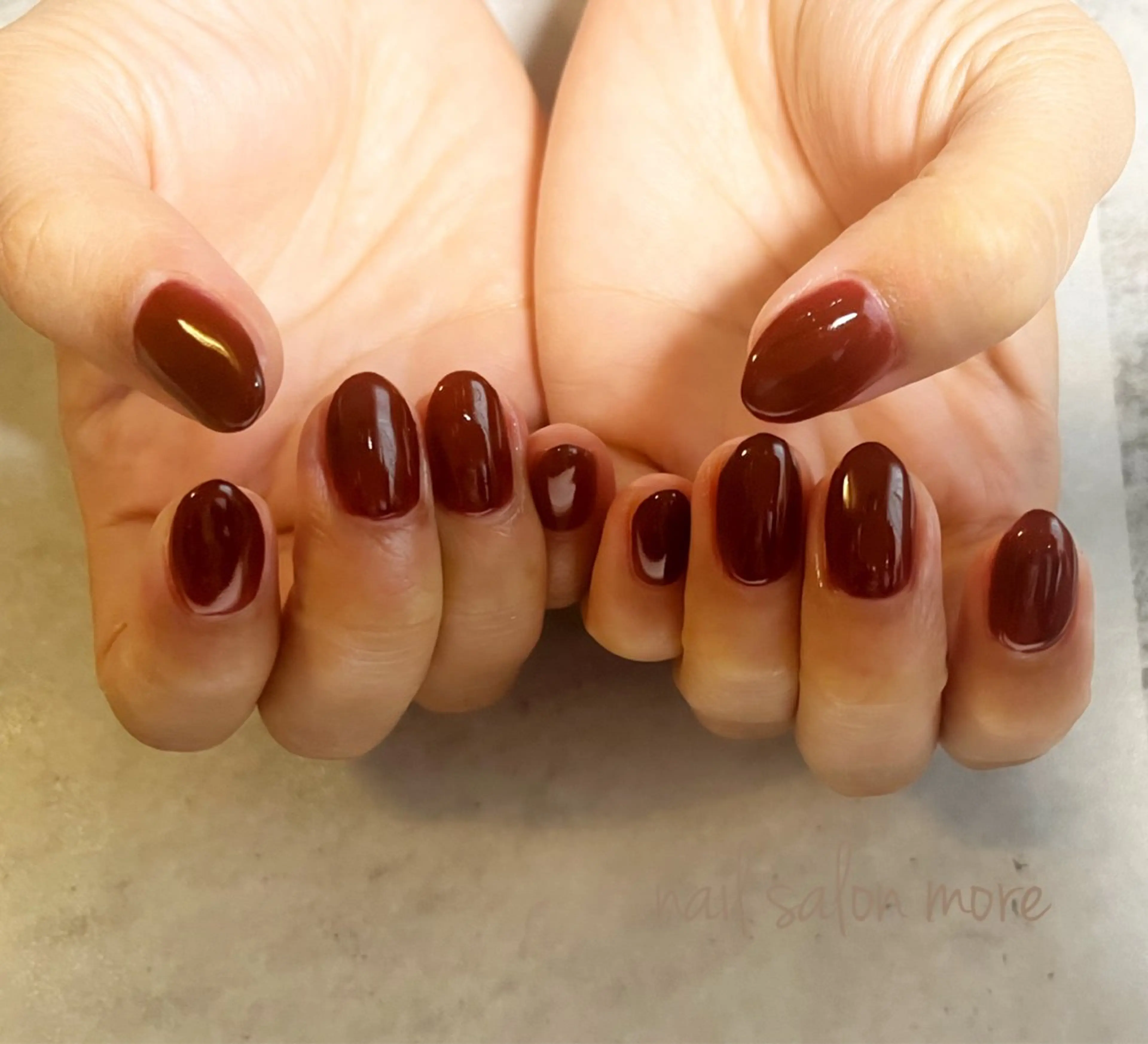 ネイル ボルドー ワンカラーネイル nail salon moreのネイルデザイン
