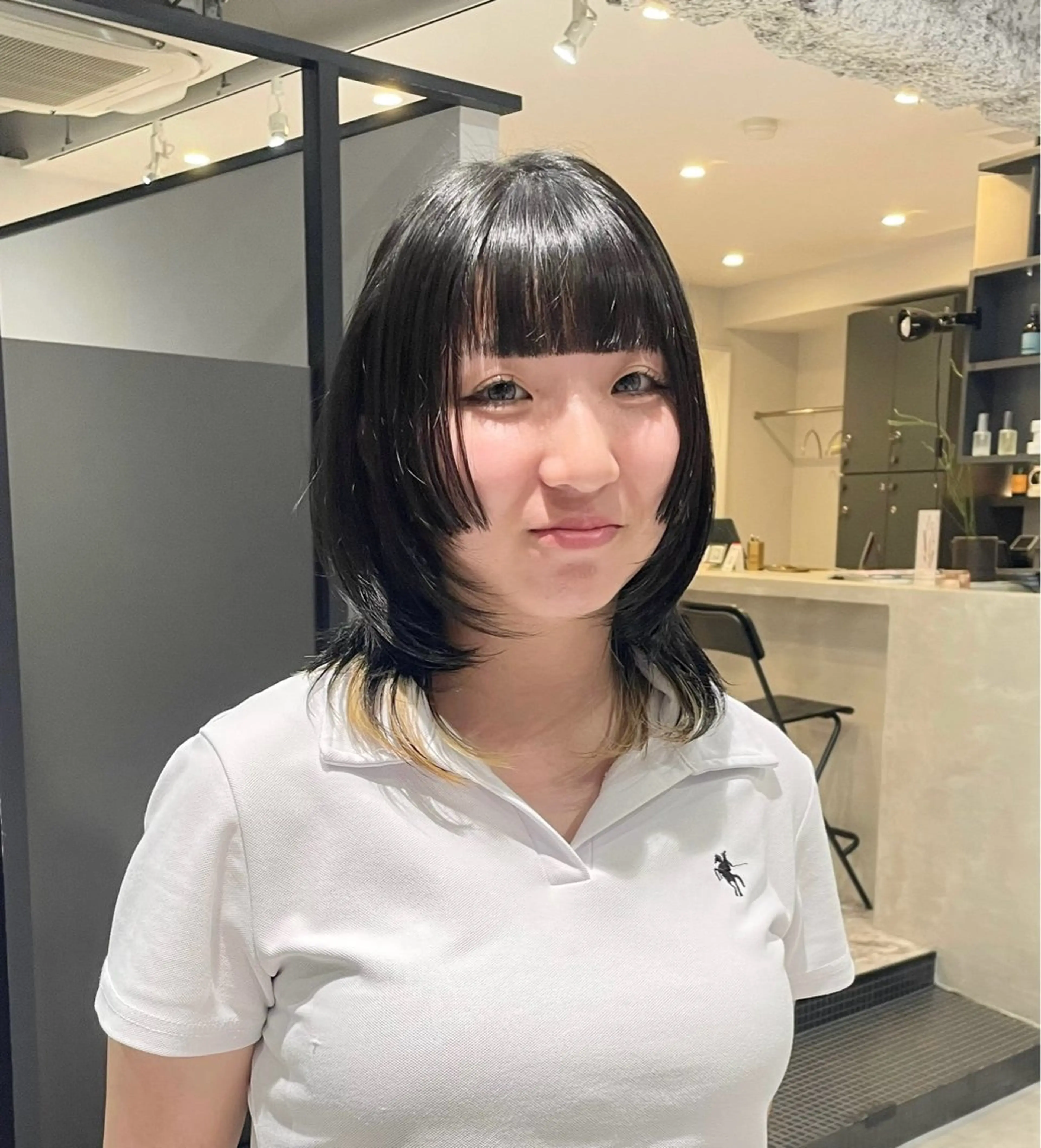 ミディアム ハッシュカット 姫カット カット 🩷ケアブリーチ /ピンク/れい🩷のヘアスタイル
