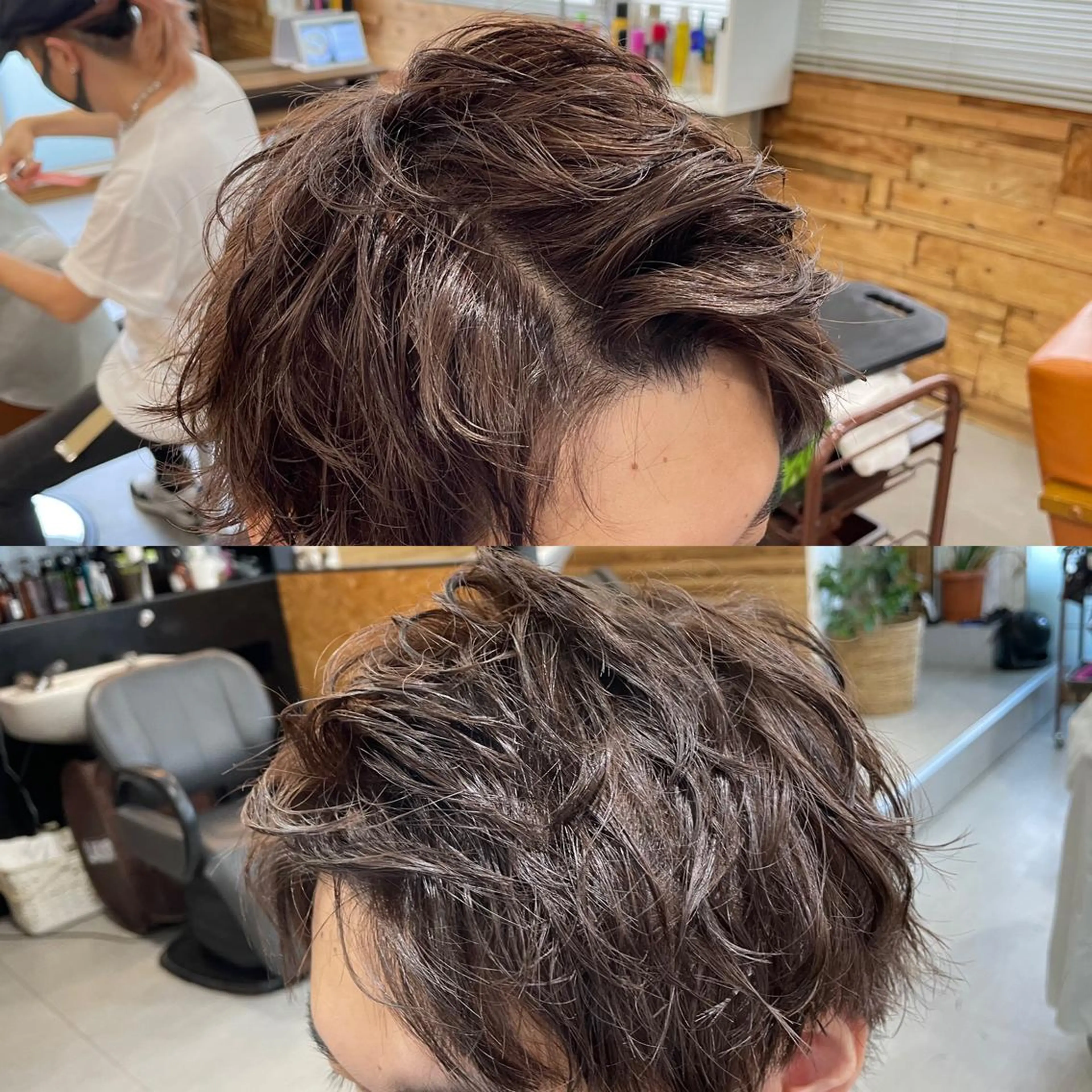 ショート メンズ アップバング アッシュ ヘアカラー かんばら りょーいのヘアスタイル