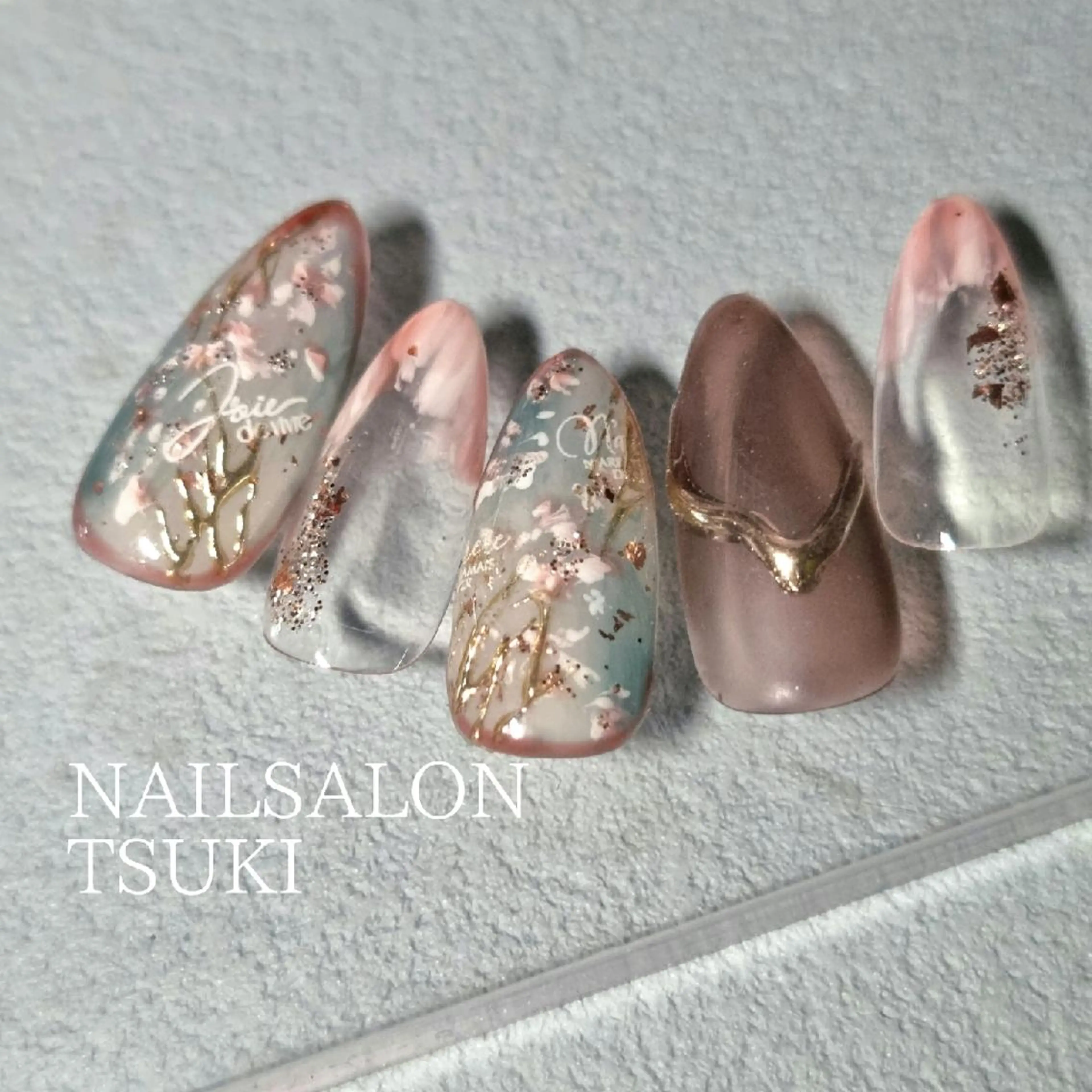 ネイル ニュアンスネイル 春ネイル ハンドネイル Tsuki.所属・Nailsalon Tsuki.のネイルデザイン