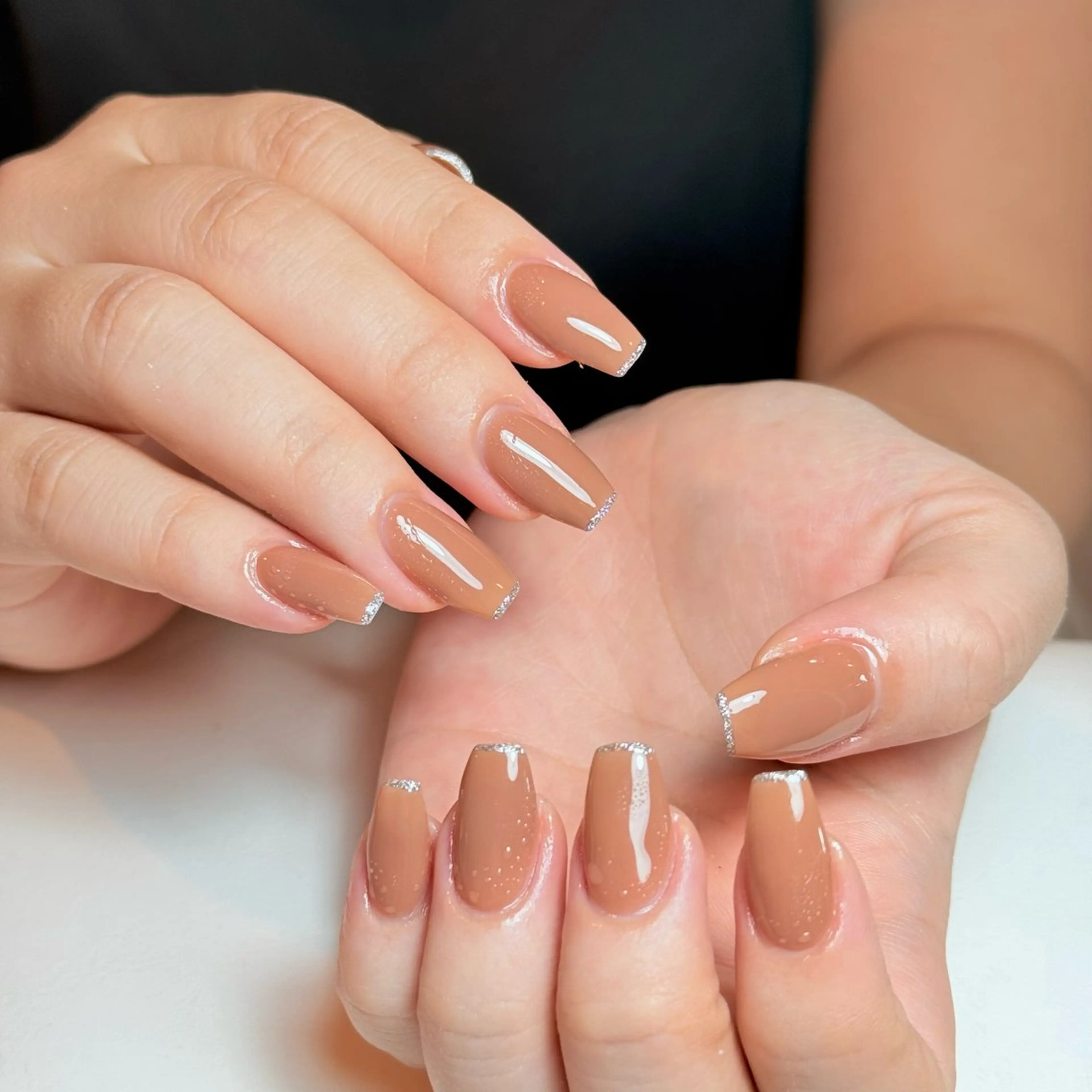 ネイル チークネイル フレンチネイル グラデーション キラキラネイル 韓国ネイル ハンドネイル Risa_ Nailのネイルデザイン