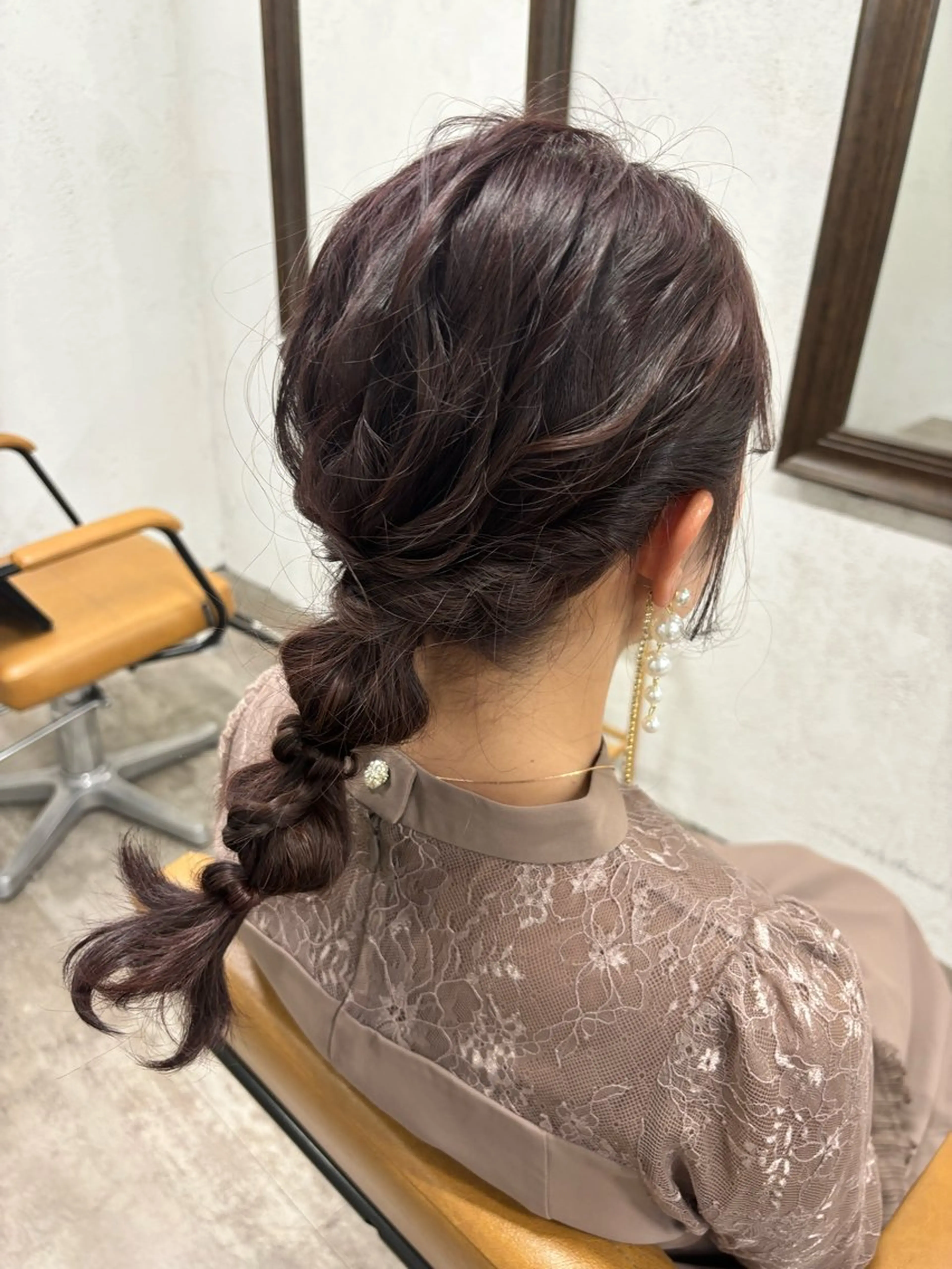 セミロング ヘアアレンジ ヘアセット 🦋エクステインナー カラーYūka🦋のヘアスタイル