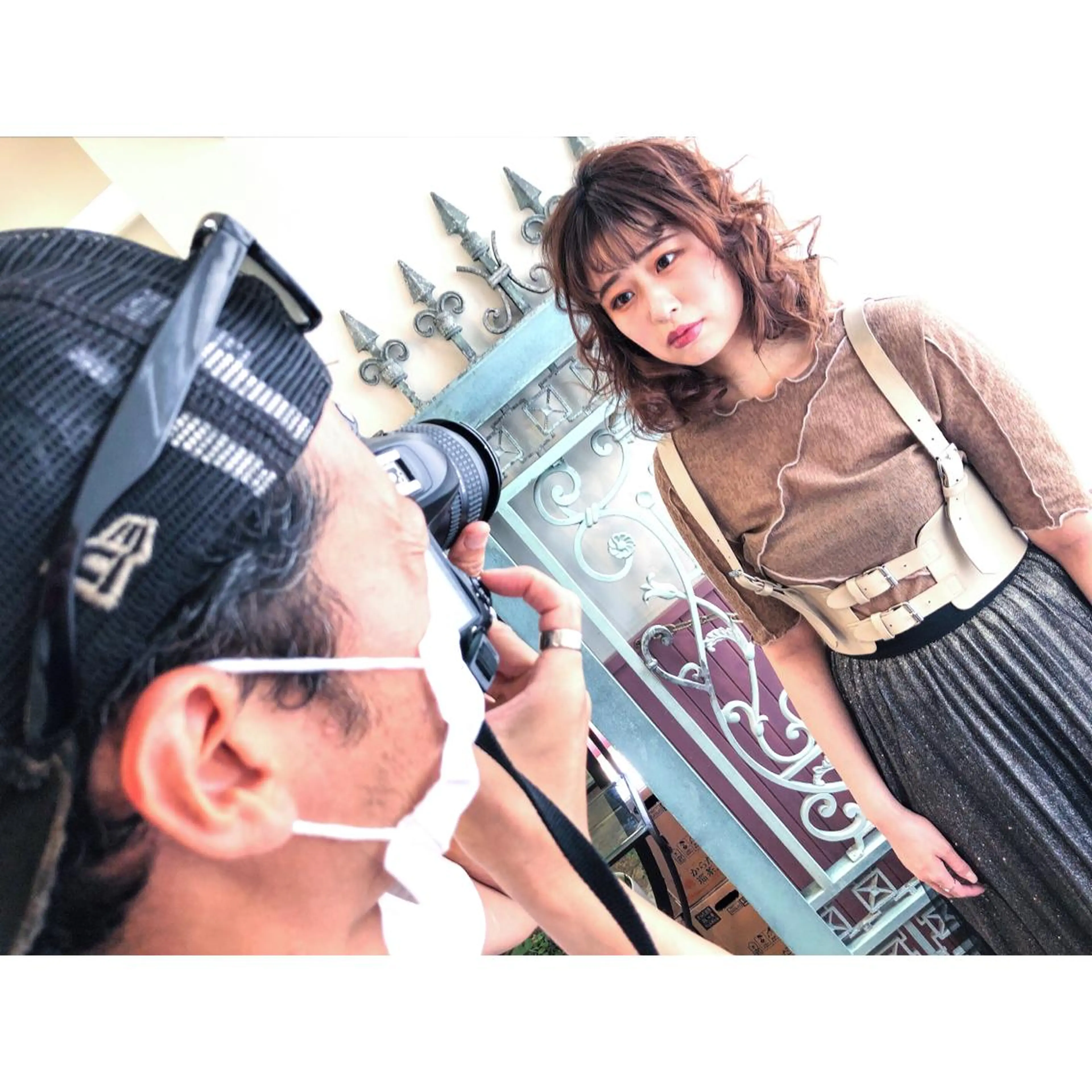 セミロング カラー パーマ ヘアアレンジ メンズ メンズパーマ セミロングパーマ ローズカラー トリートメント 表参道Lise おおいしおりのヘアスタイル