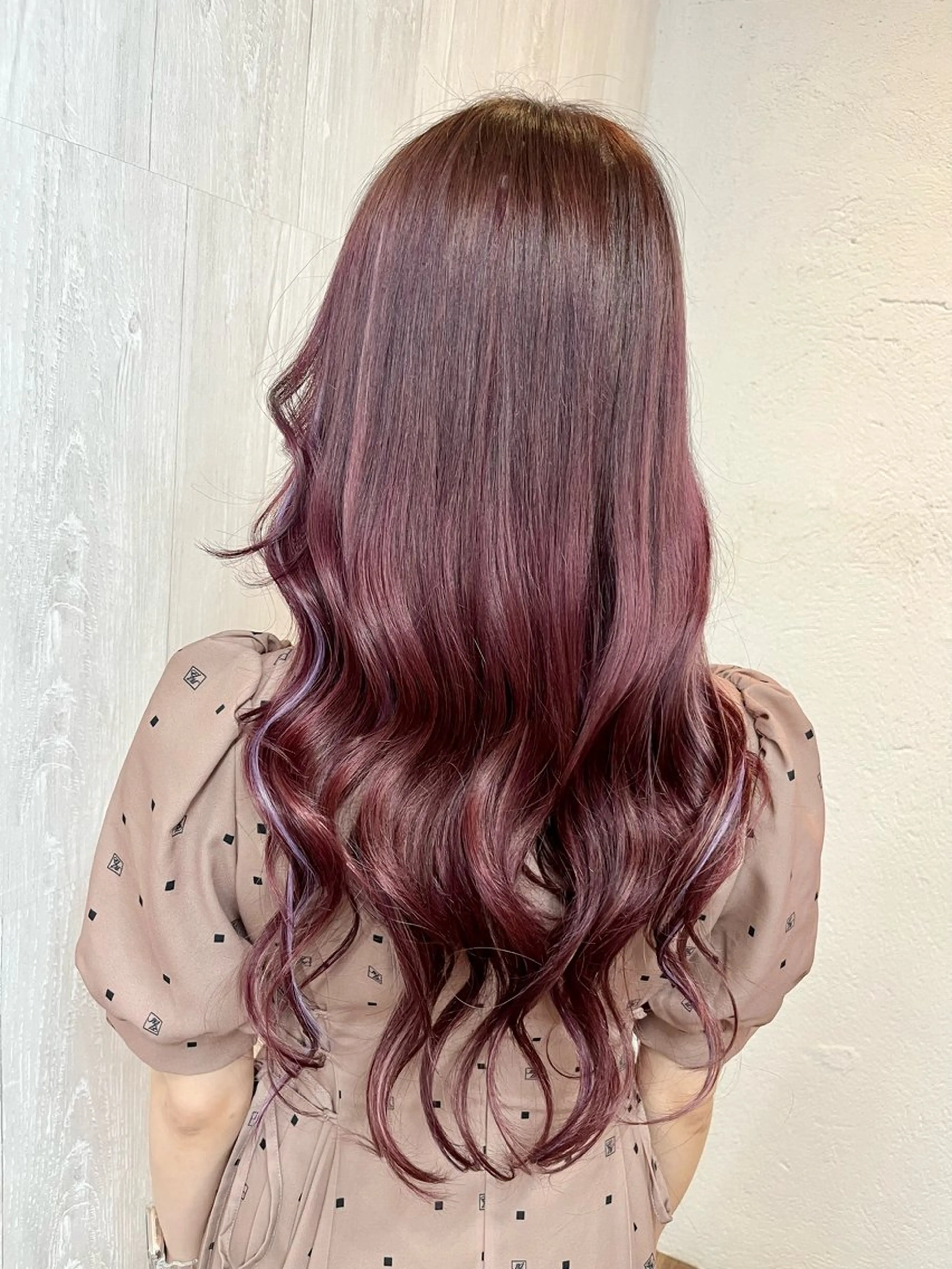ロング カラー シールエクステ ラベンダーカラー ピンクカラー エクステ GLOSS♡ ヤマガミコウジのヘアスタイル