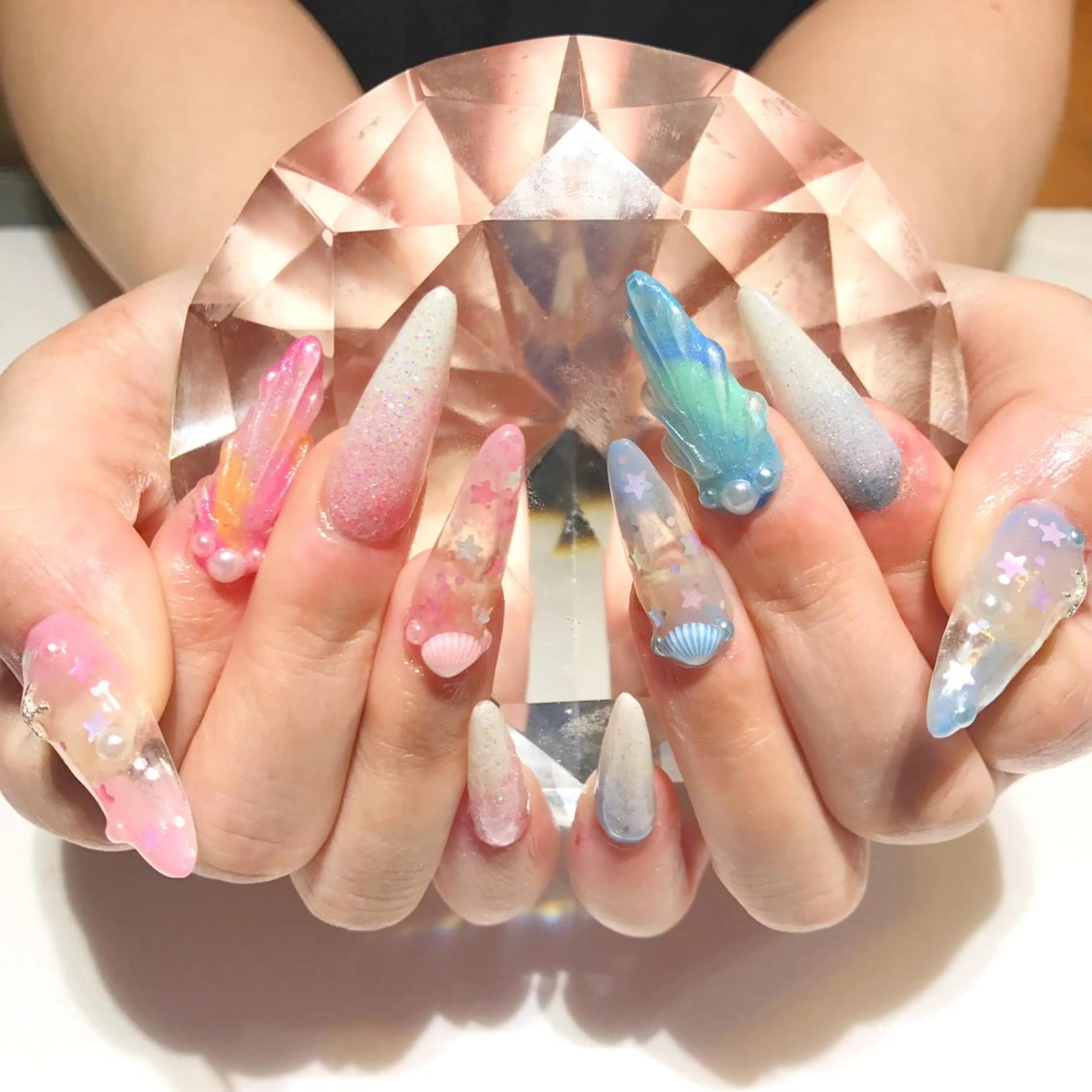 ネイル ジェルネイル ロングネイル スカルプネイル YUN 💅のネイルデザイン
