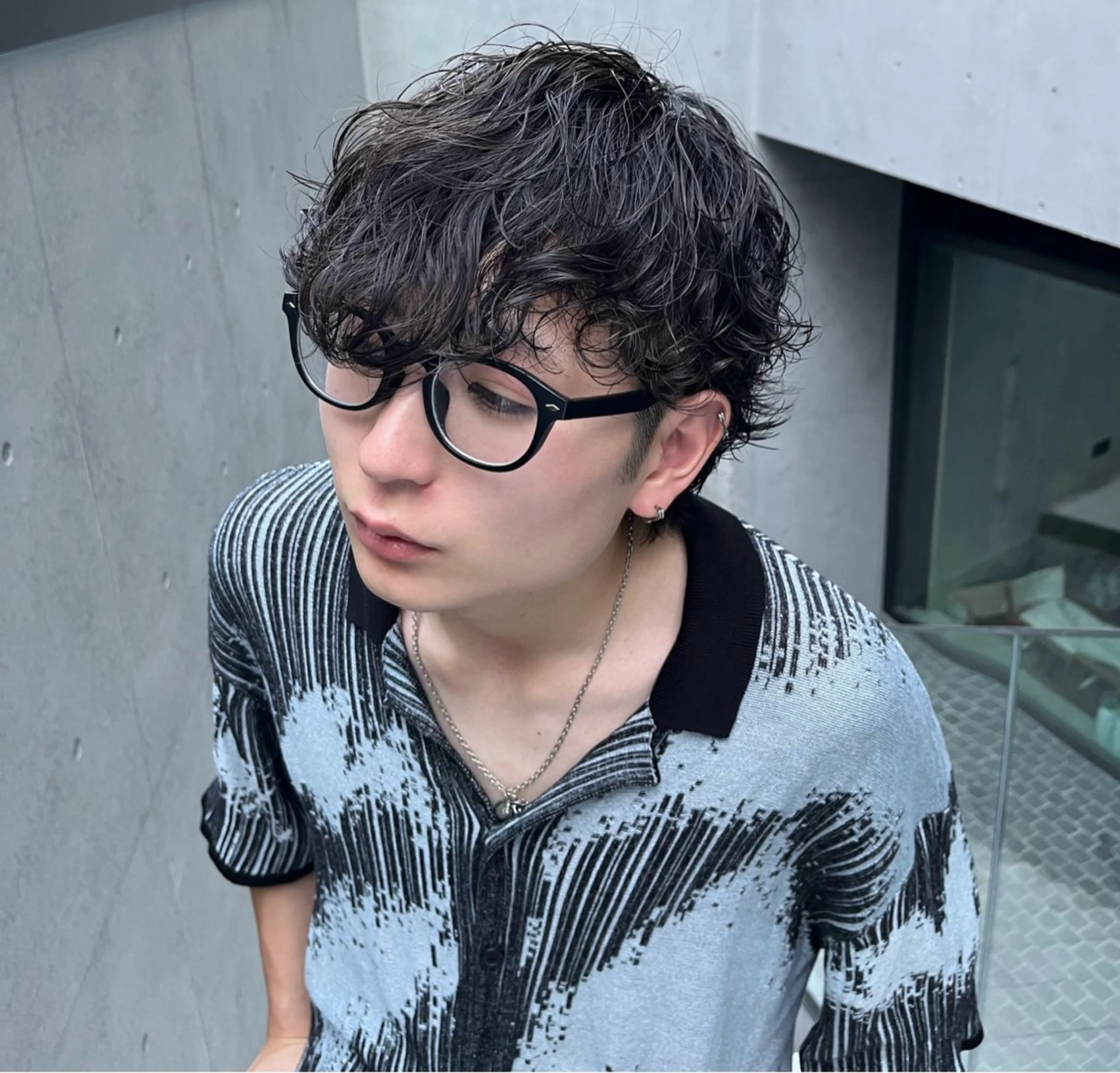 ショート パーマ メンズ カット パーマ トリートメント ヘッドスパ ヘアセット gallica表参道 店長/佐藤翼のヘアスタイル