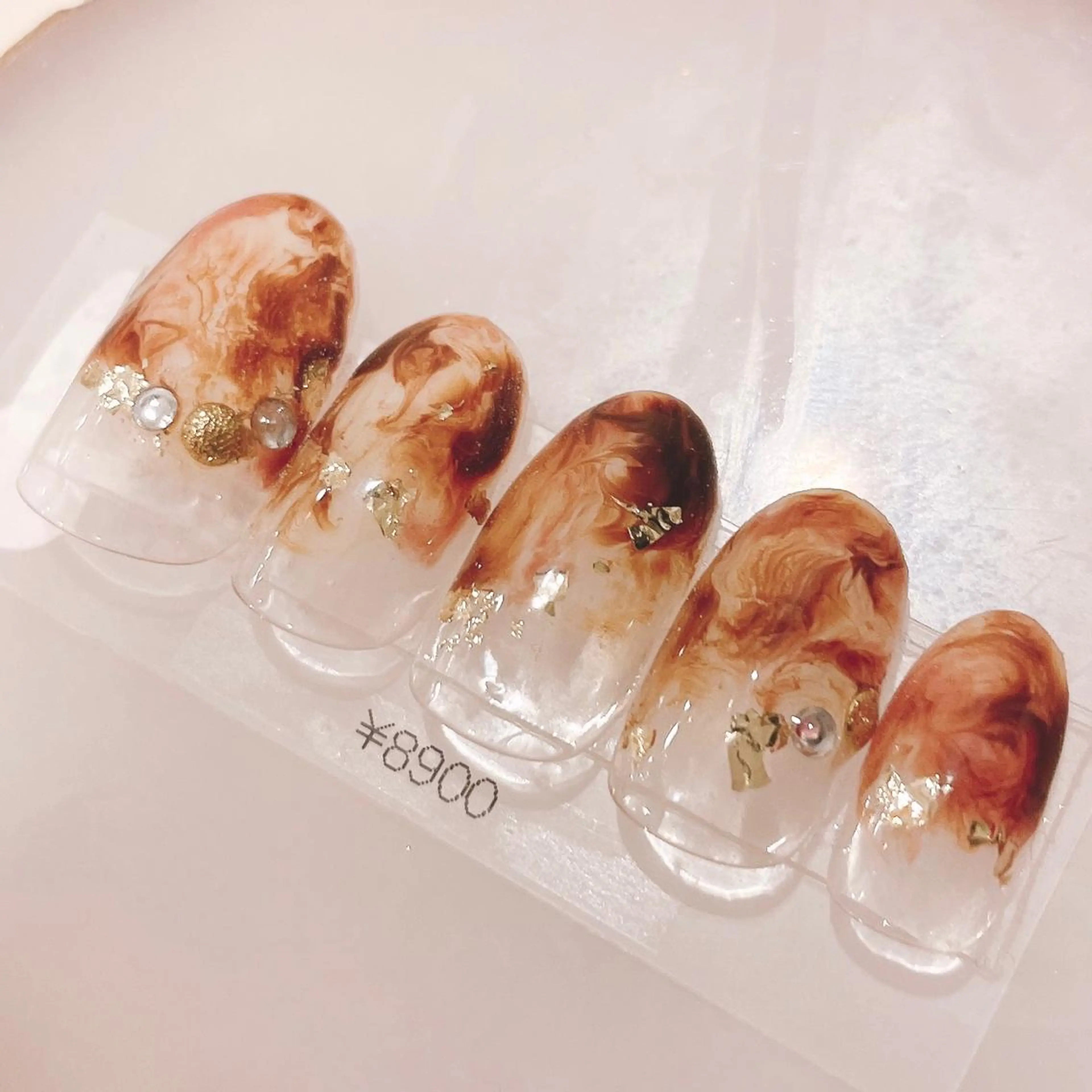 ネイル ブラウン 大理石ネイル(マーブル) ニュアンスネイル ハンドネイル CHIARA nailsのネイルデザイン