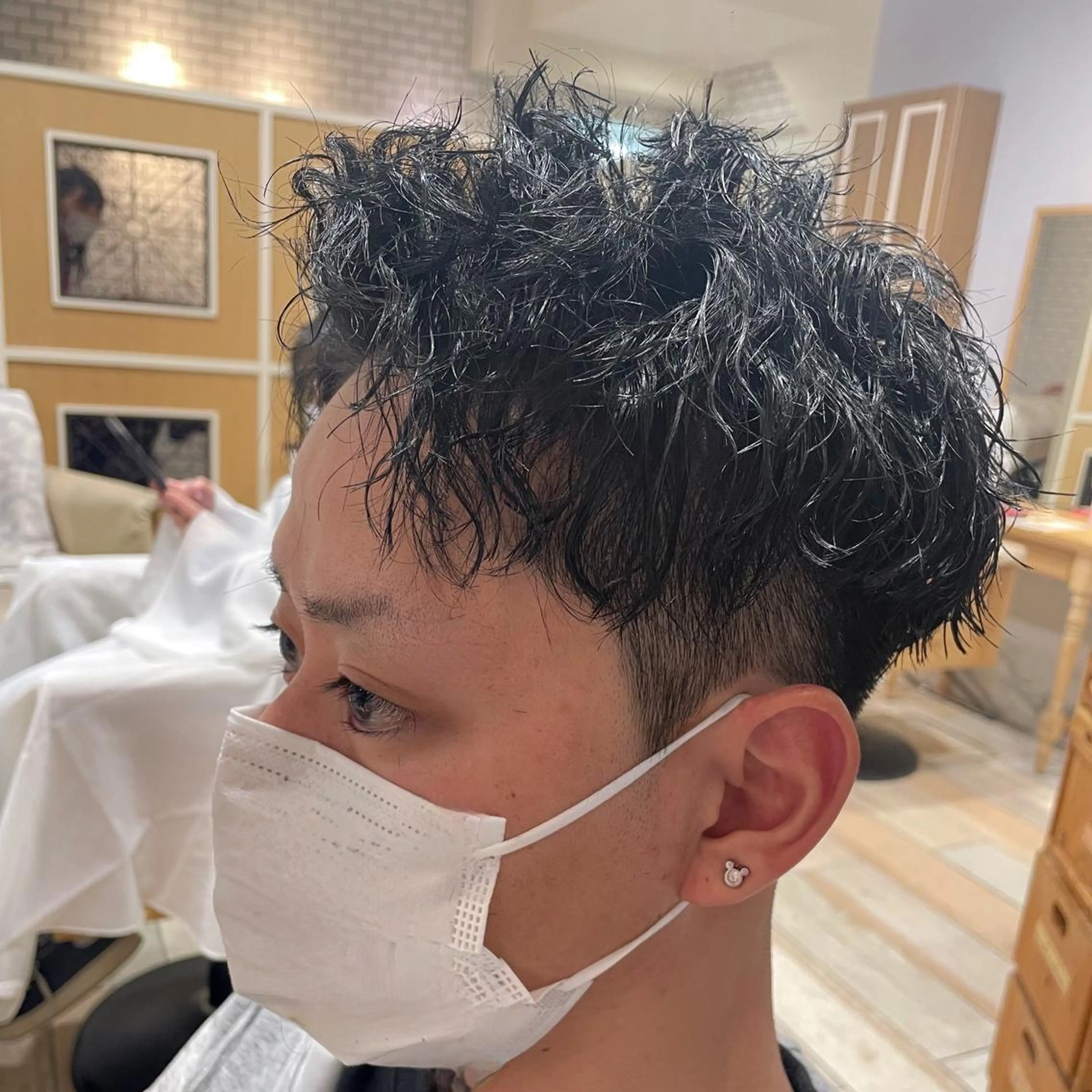 ショート パーマ メンズ カット パーマ すげ さやかのヘアスタイル