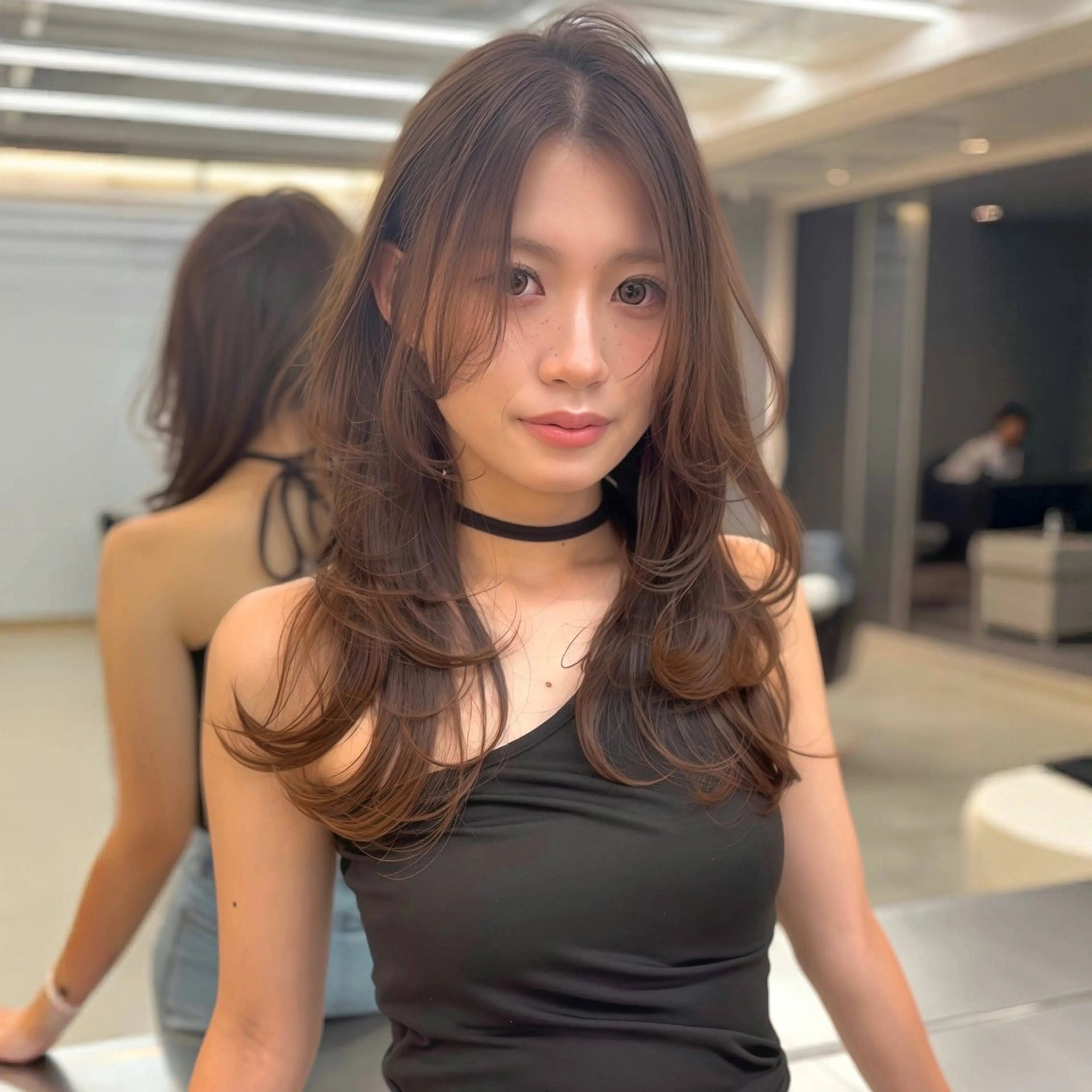 ミディアム レイヤーカット カット ヘアカラー トリートメント chorule 所沢プロぺ通り店所属・高野 恭佑のヘアスタイル