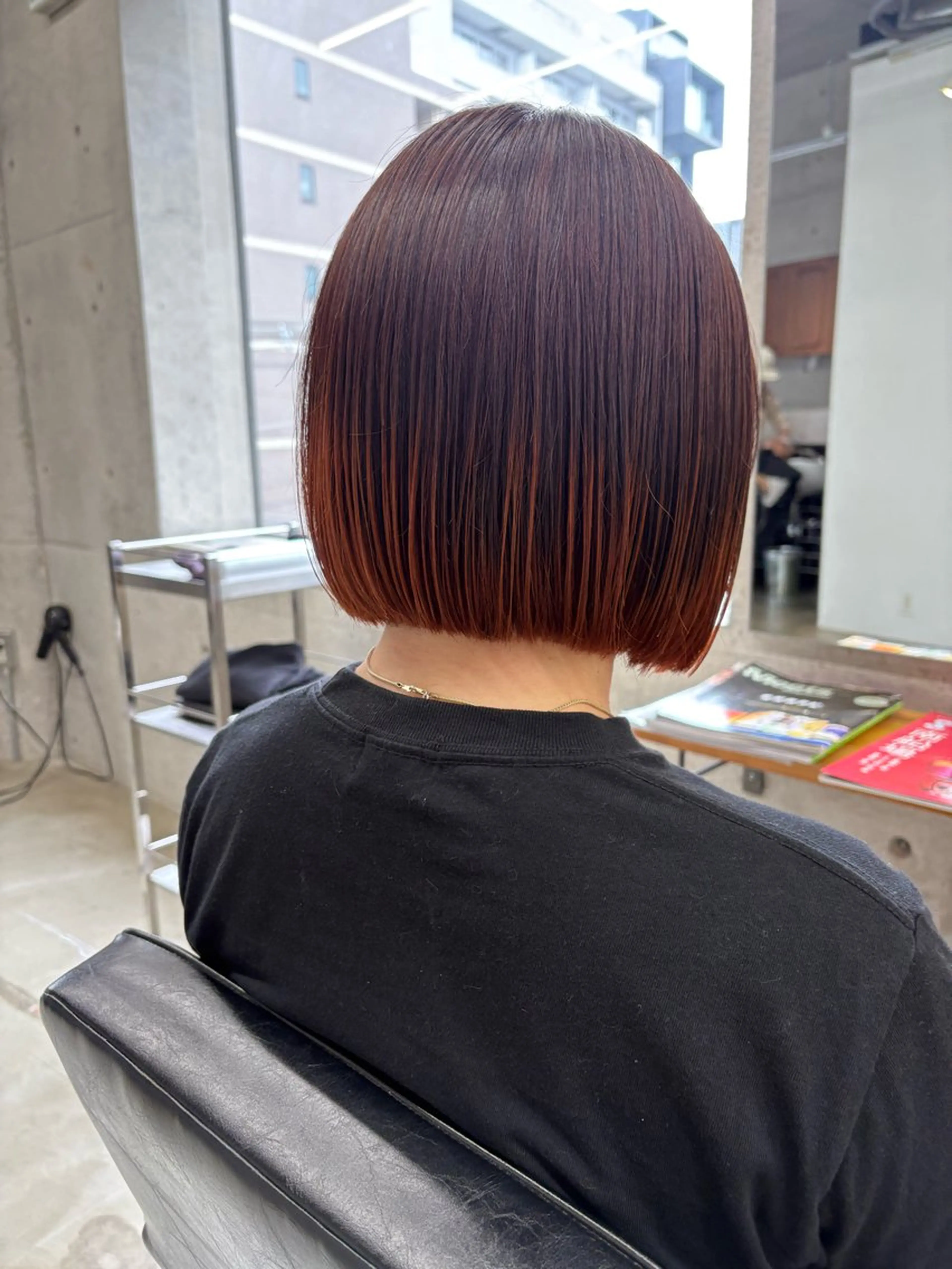 ミディアム カラー ヘアアレンジ ブリーチ オレンジ ボブ son hair HIROEのヘアスタイル