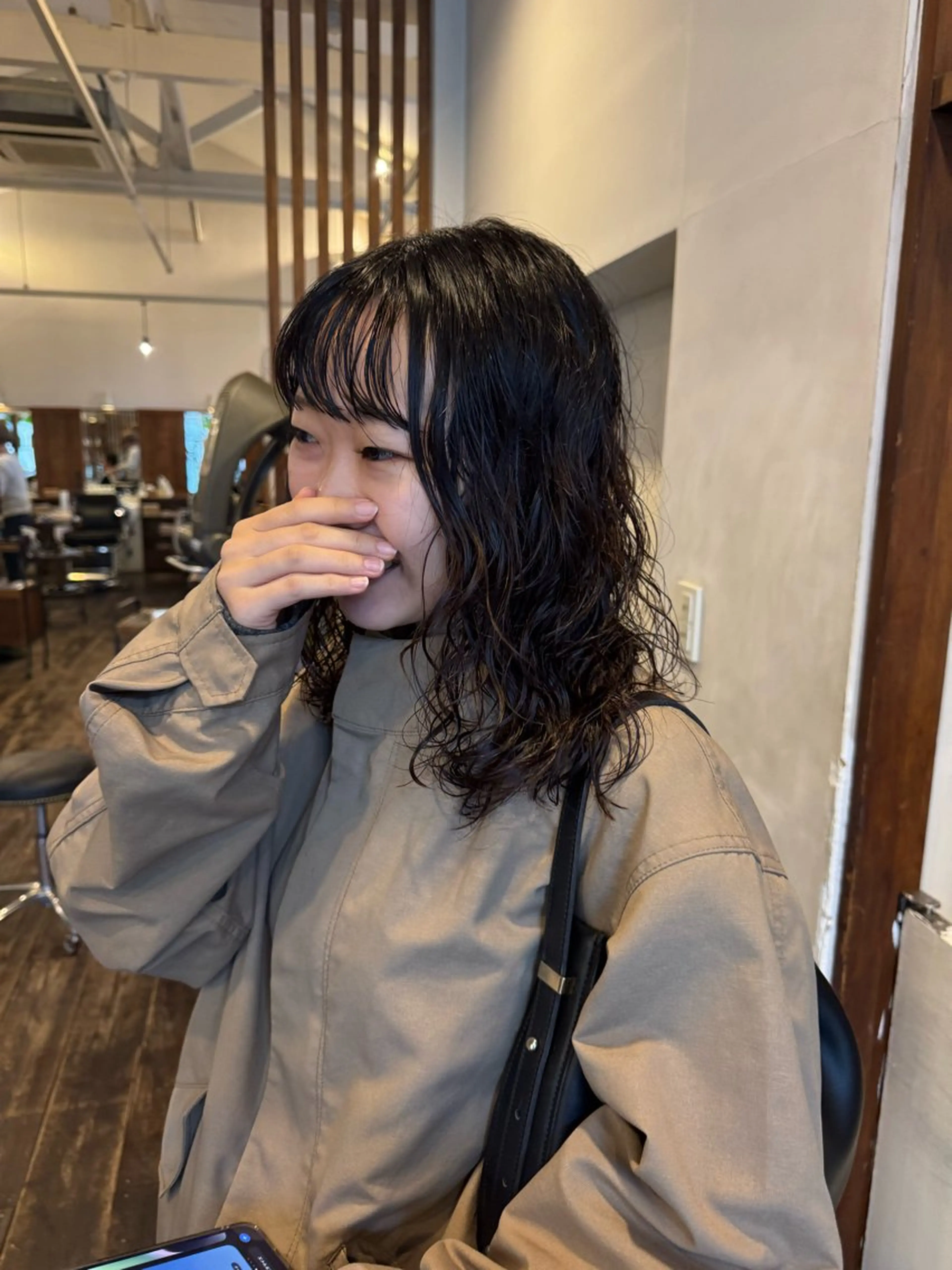 ミディアム パーマ カット パーマ MOK大阪梅田店 Asahiのヘアスタイル