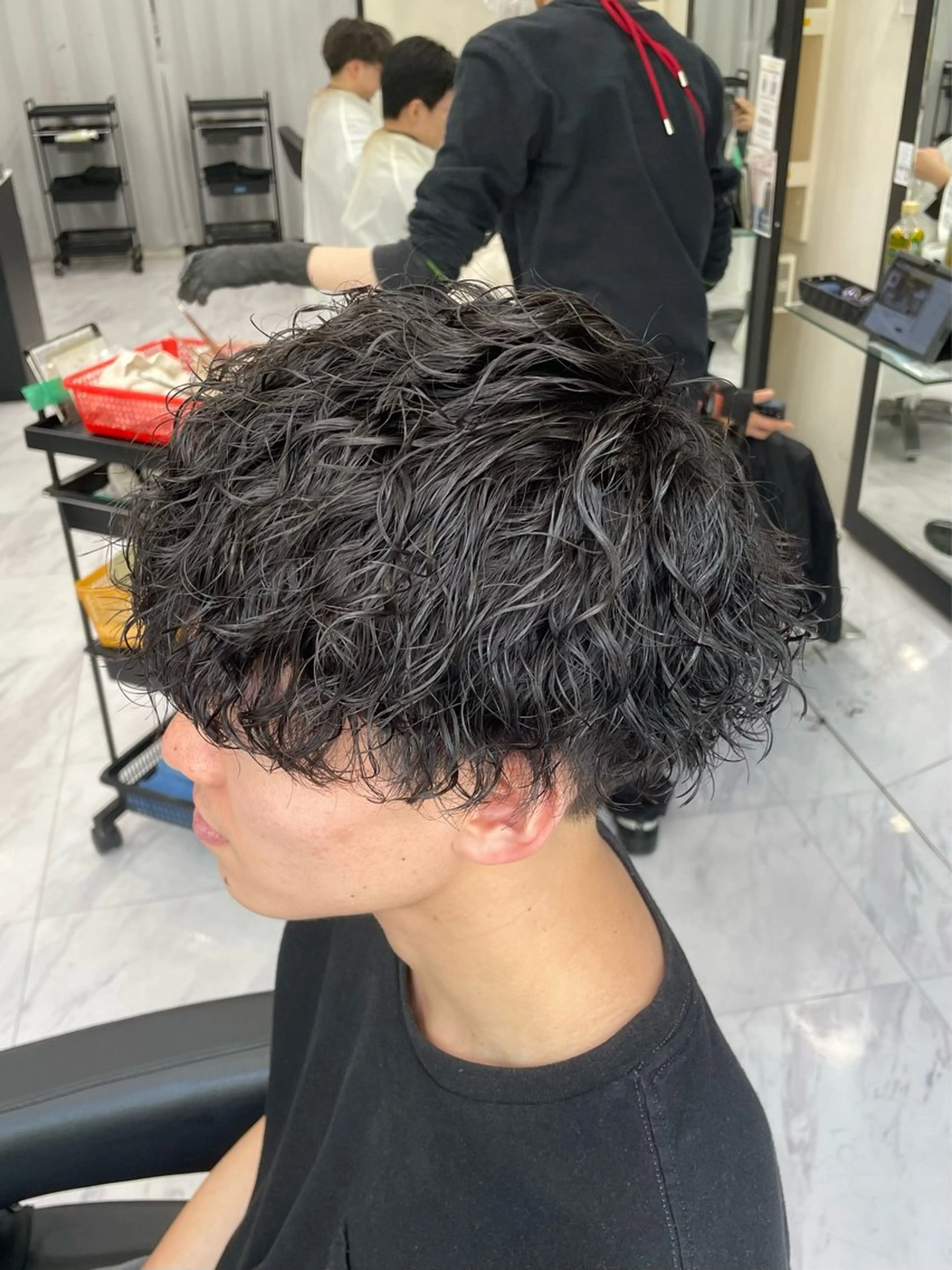 パーマ メンズ カット パーマ トリートメント 🐥くまがい💛 ダブルカラー／パーマのヘアスタイル