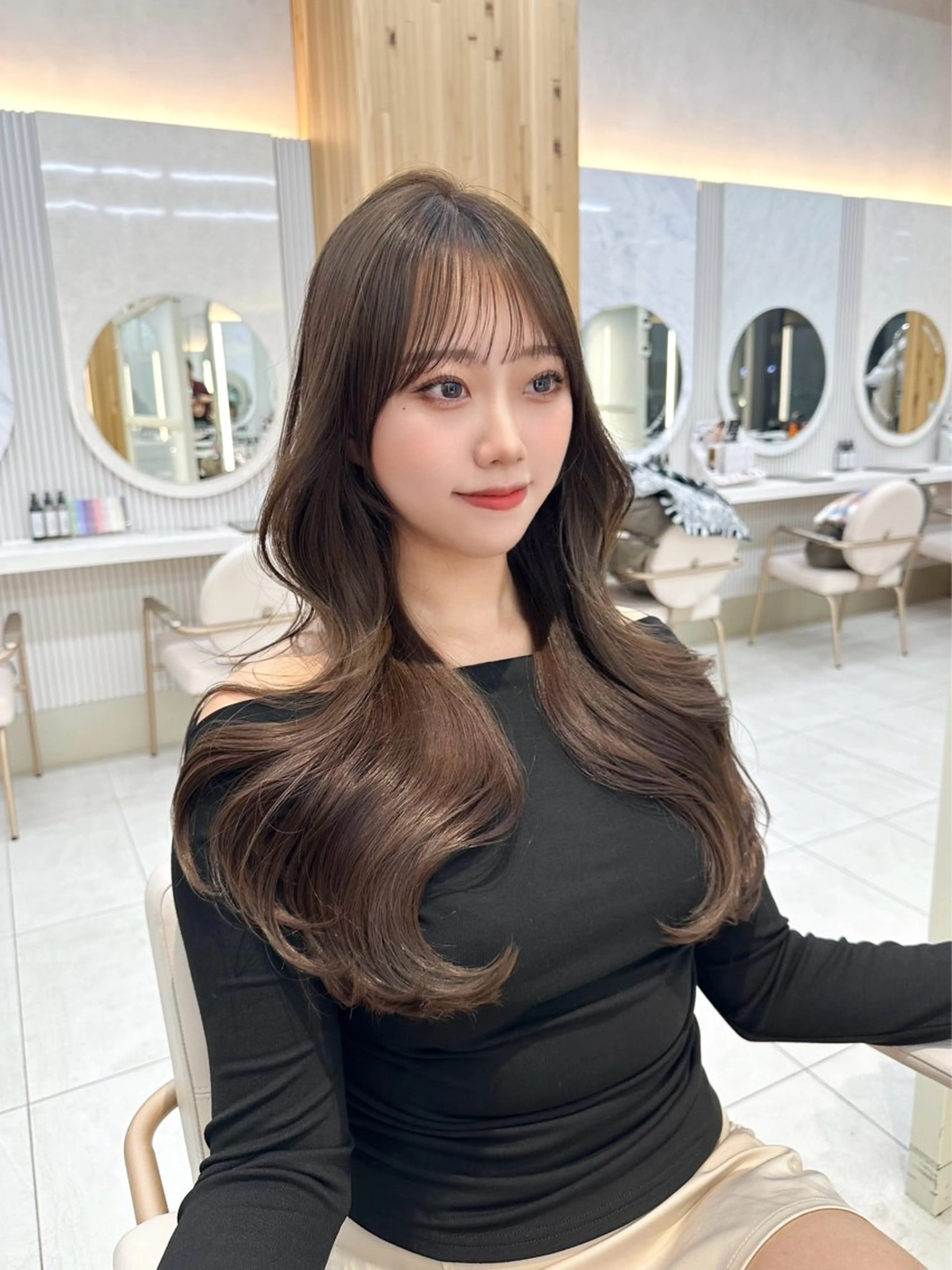 ミディアム カラー カット ヘアカラー トリートメント 🇰🇷韓国風くびれ ヘア🇰🇷中村優大のヘアスタイル