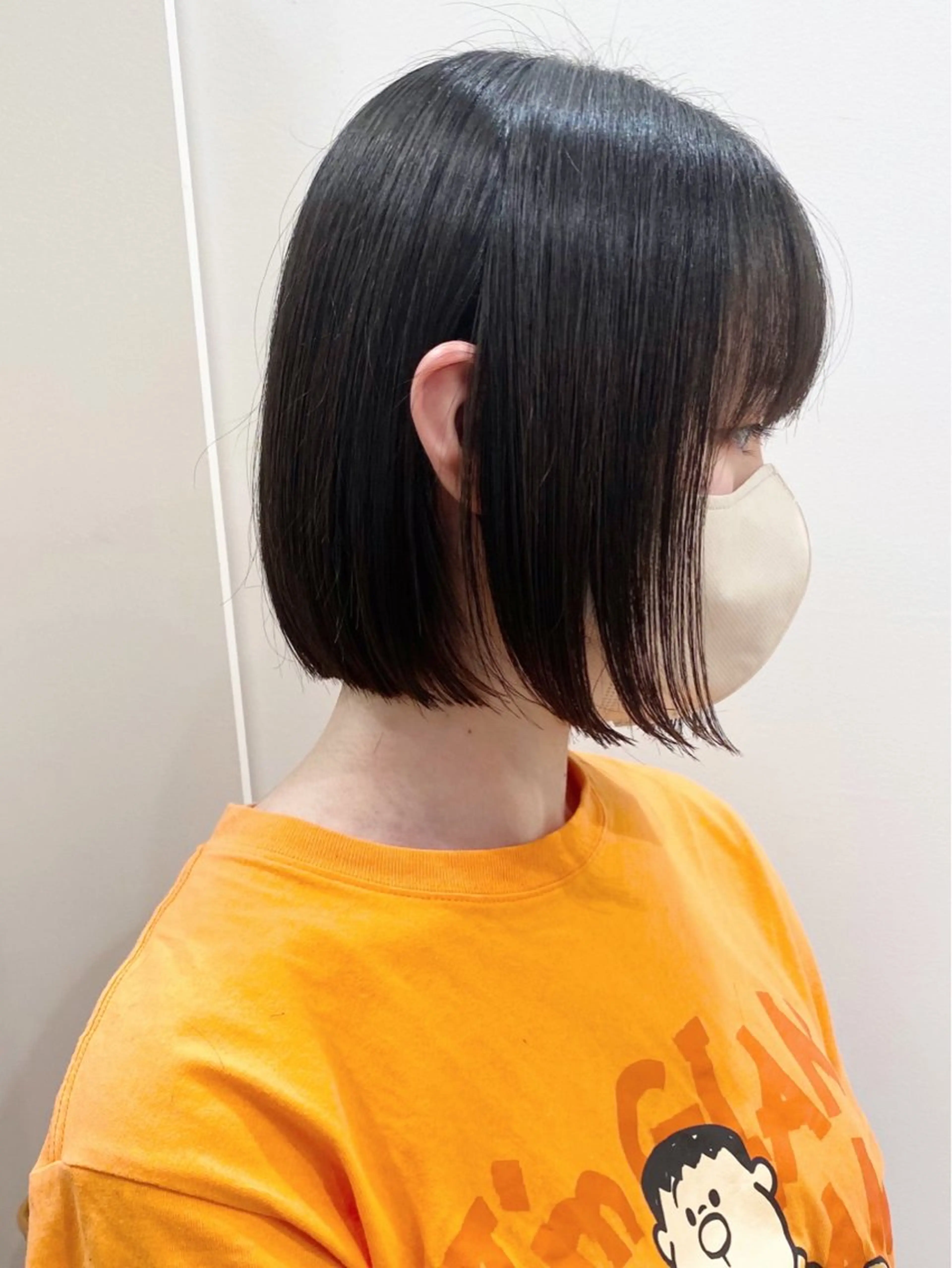 ミディアム 切りっぱなしボブ ボブ カット 石山 /切りっぱなしボブのヘアスタイル